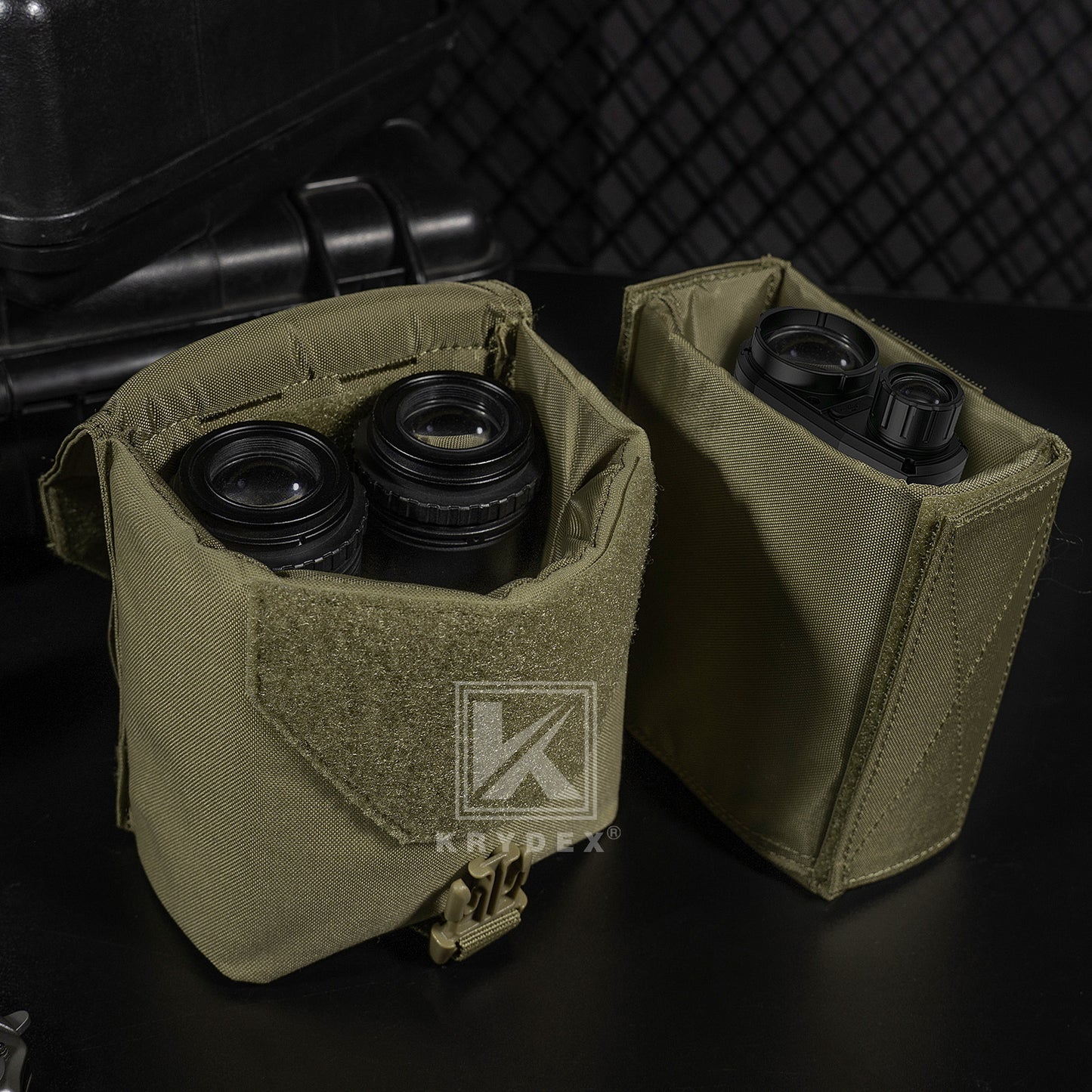 Krydex Tactical NVG Pouch MOLLE Belt NVG 14 Padded Goggle Carrying Case Bag