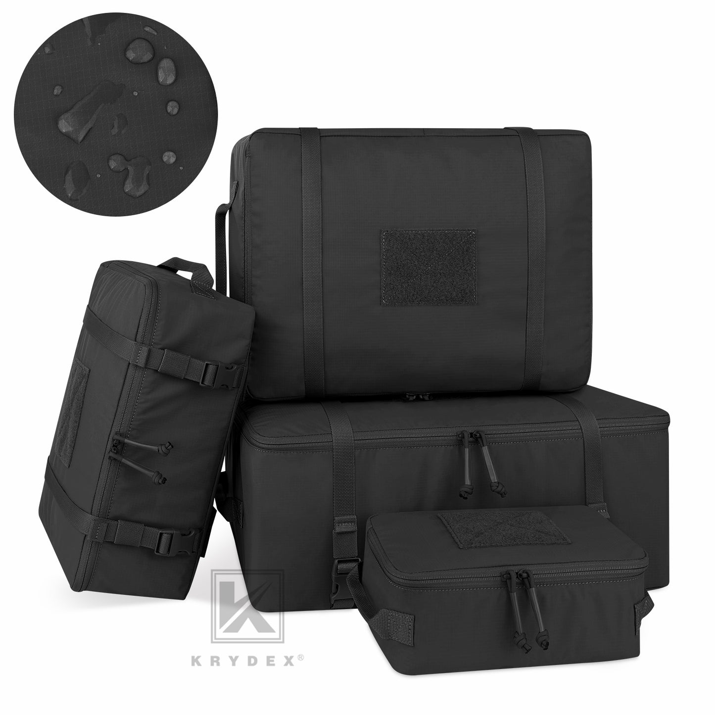 Krydex Tactical Travel Packing Organizer 70D Nylon Packing Cubes Waterproof Luggage Bags YKK Zipper 4pcs set