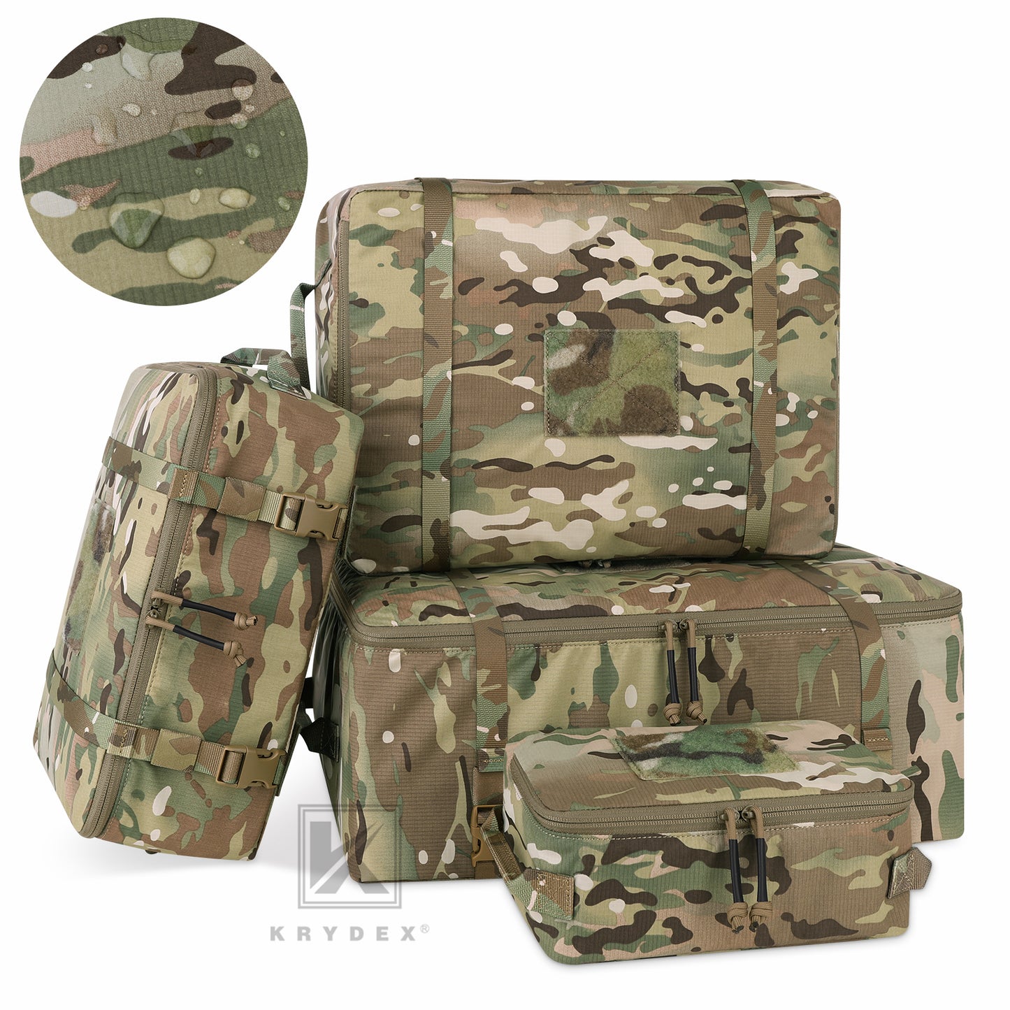 Krydex Tactical Travel Packing Organizer 70D Nylon Packing Cubes Waterproof Luggage Bags YKK Zipper 4pcs set