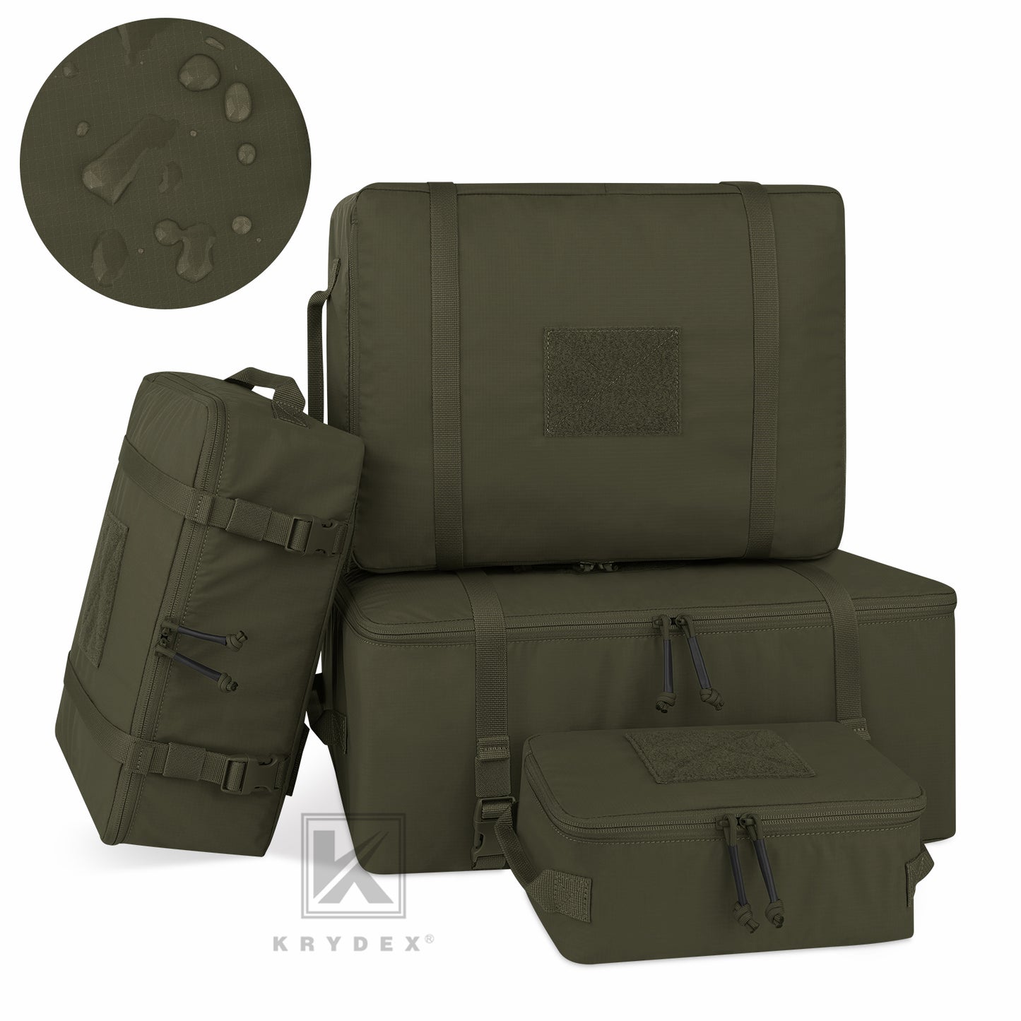 Krydex Tactical Travel Packing Organizer 70D Nylon Packing Cubes Waterproof Luggage Bags YKK Zipper 4pcs set