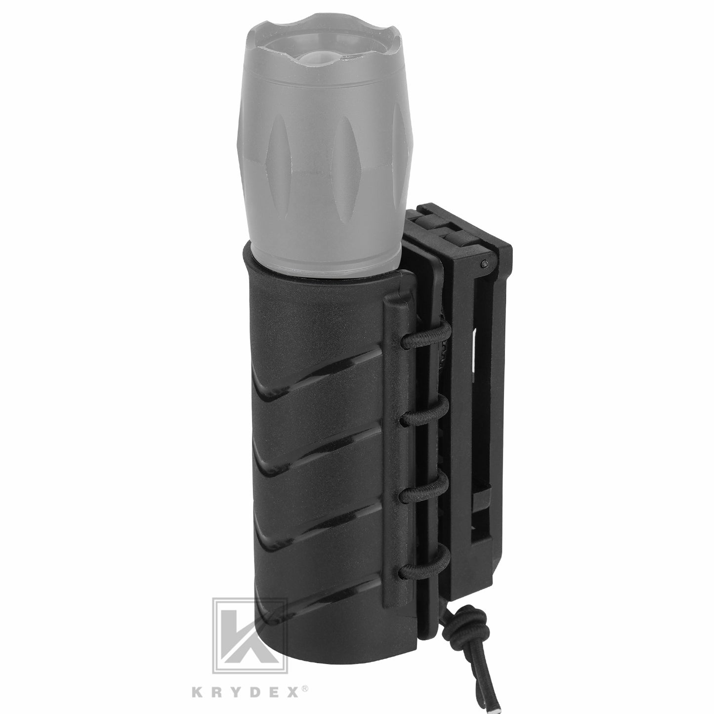 Krydex Flashlight Holder Rigid Torch Holster Tactical Light Carry Case Pouch 360 Rotating Police Duty Belt