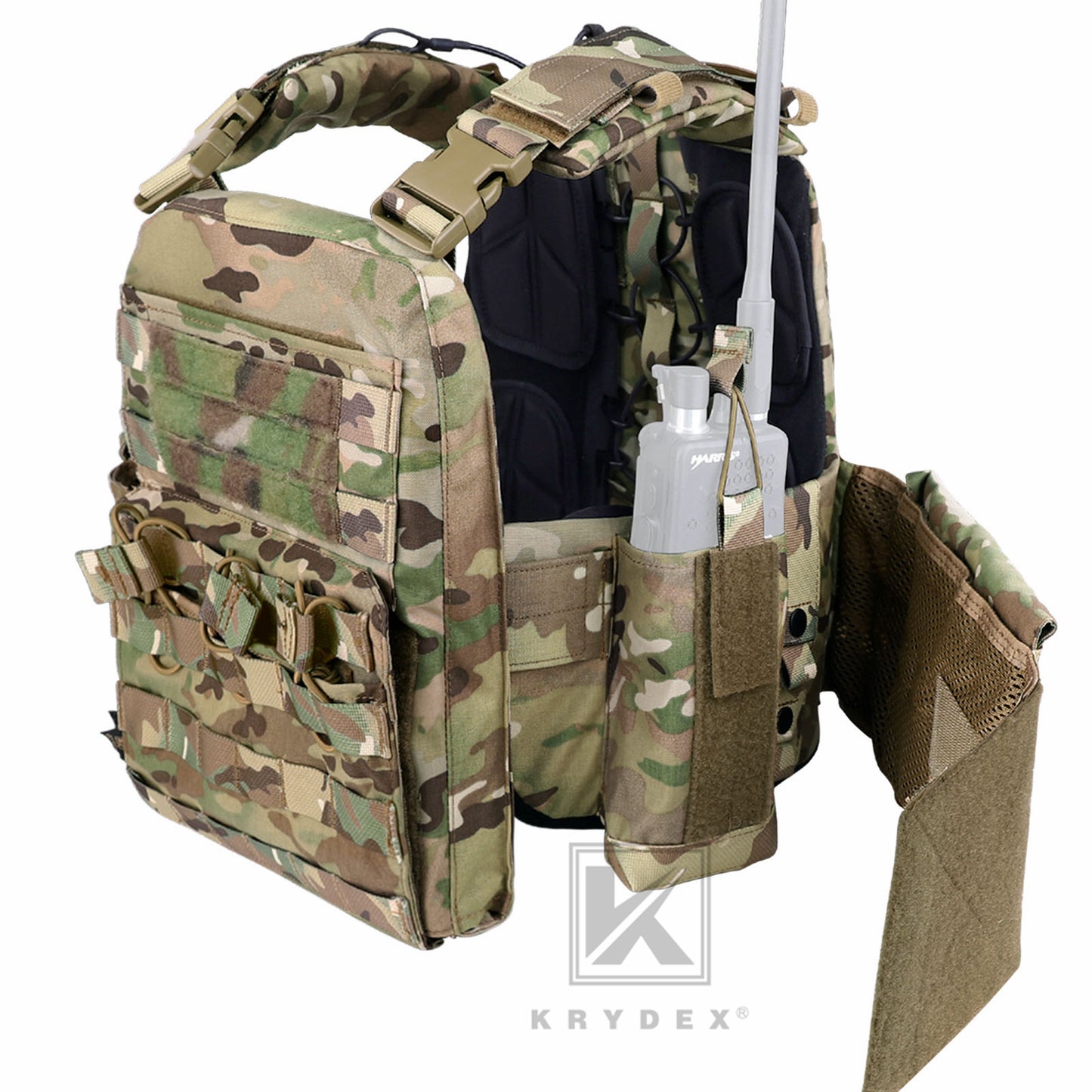 KRYDEX Tactical Plate Carrier Heavy Duty Modular MOLLE Vest