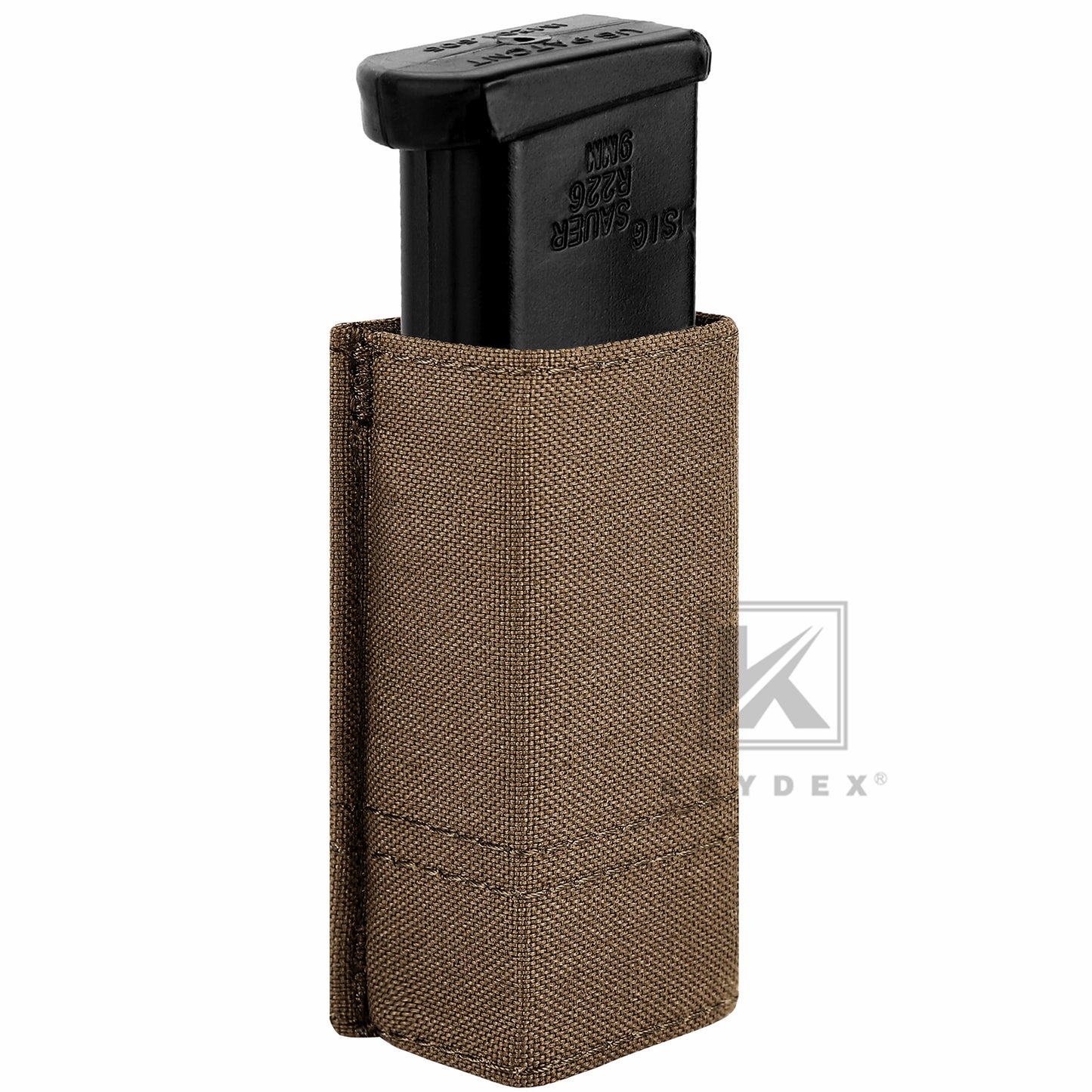 KRYDEX Tactical 9mm Single Pistol Magazine Pouch Mag Holder Duty Belt MOLLE Compatible