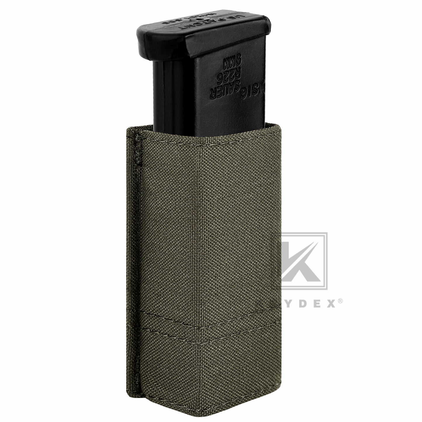 KRYDEX Tactical 9mm Single Pistol Magazine Pouch Mag Holder Duty Belt MOLLE Compatible