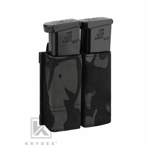 Krydex Tactical 9MM Pistol Magazine Pouch Double Stack .40 45 ACP Pistol Mag Holder Duty Belt & Molle Compatible