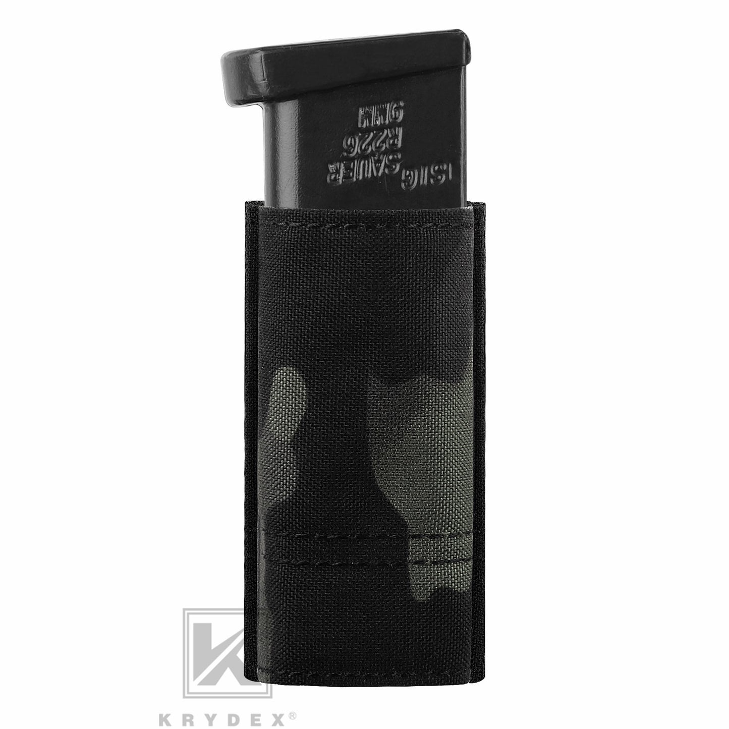 KRYDEX Tactical 9mm Single Pistol Magazine Pouch Mag Holder Duty Belt MOLLE Compatible