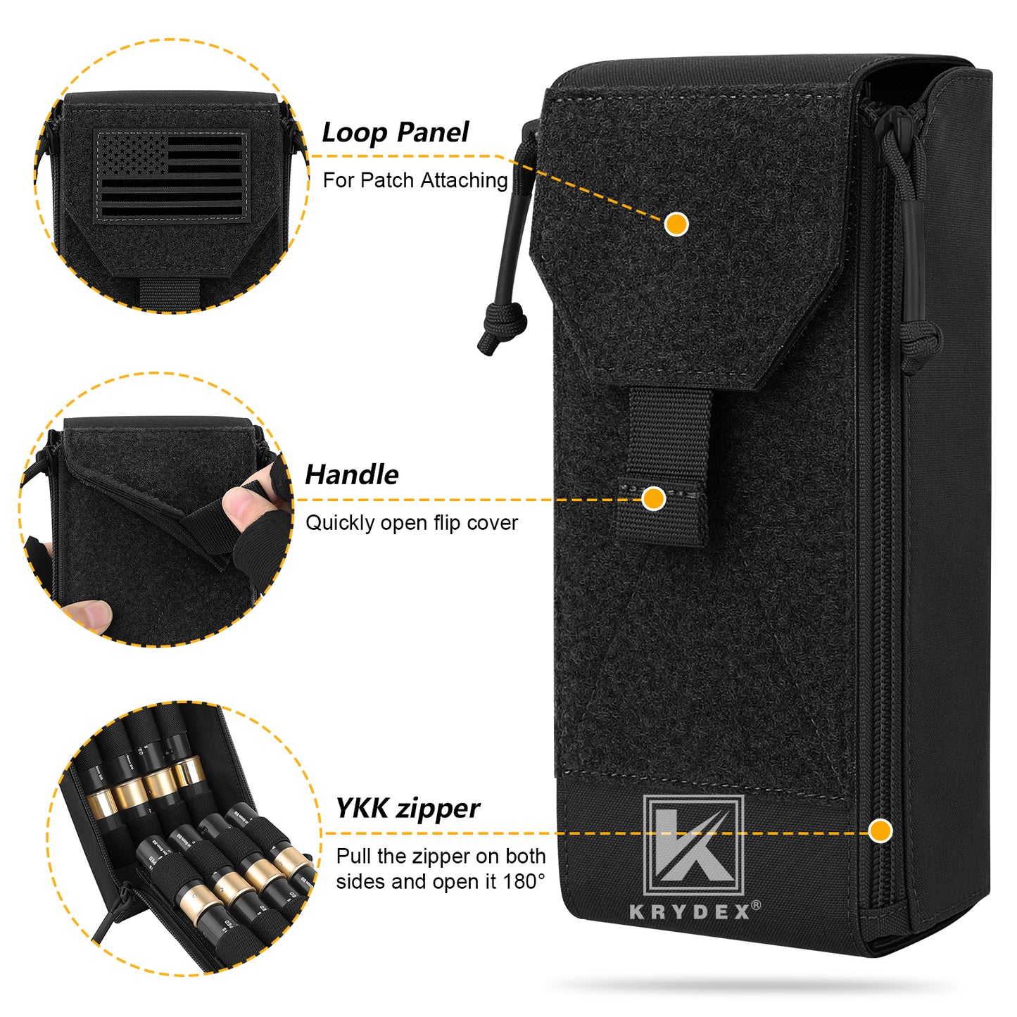 Krydex Tactical Rip Away Shot Shell Holder for 8 Guage 12 Guage Shotgun Cartridge Hunter Ammo Pouch
