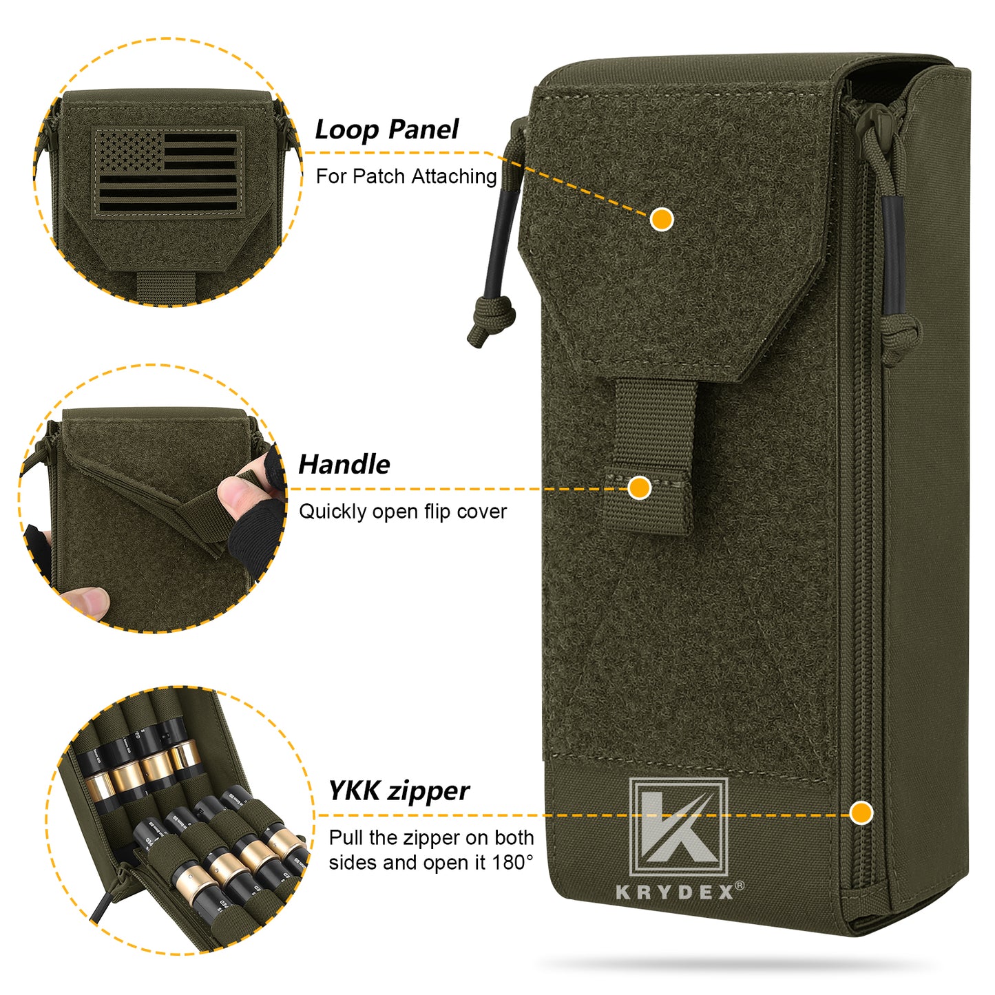 Krydex Tactical Rip Away Shot Shell Holder for 8 Guage 12 Guage Shotgun Cartridge Hunter Ammo Pouch
