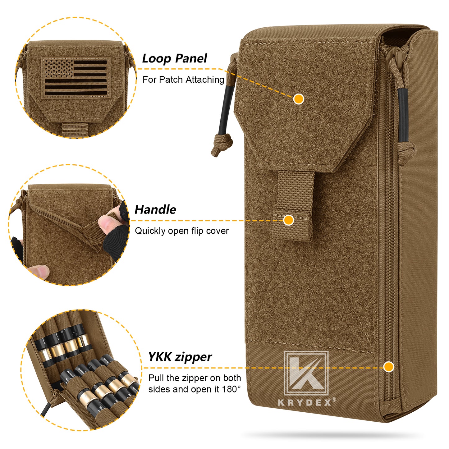 Krydex Tactical Rip Away Shot Shell Holder for 8 Guage 12 Guage Shotgun Cartridge Hunter Ammo Pouch