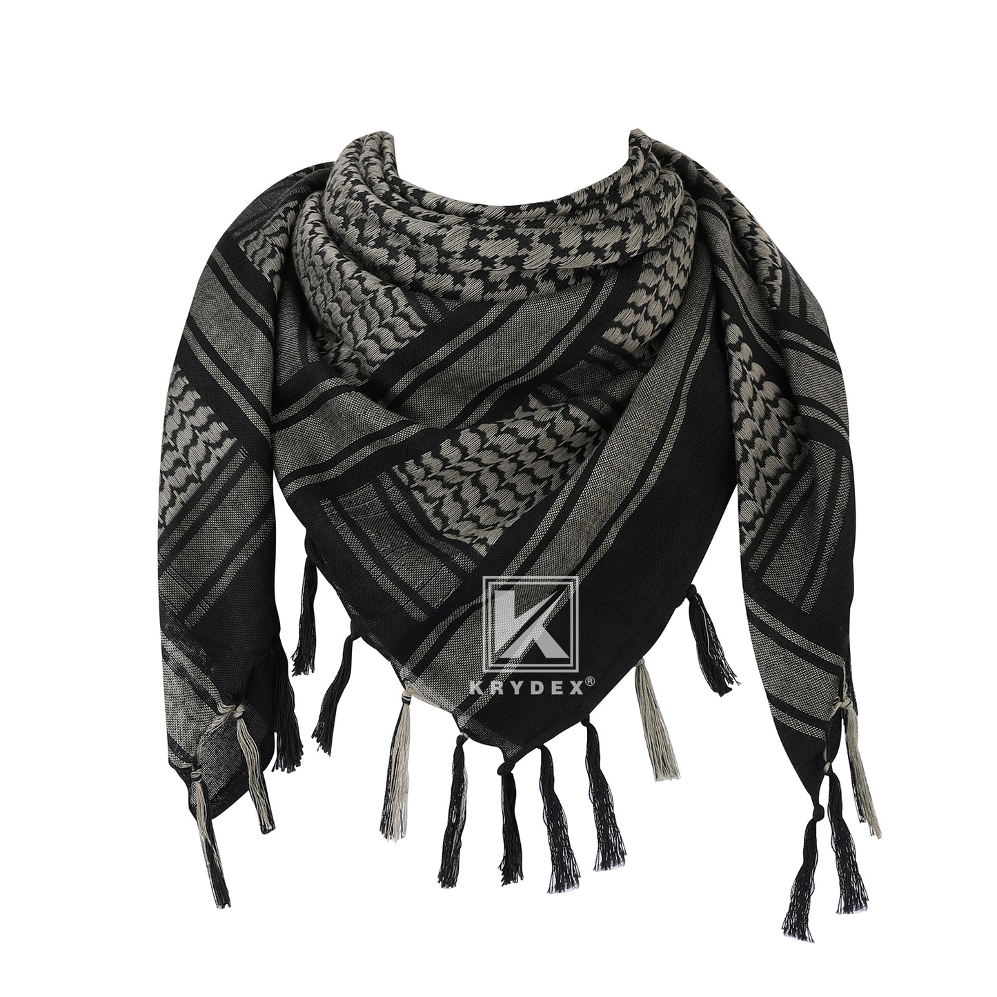 Krydex Tactical Scarf Headwrap Facecover Cotton Shemagh Breathable Balaclava Face Mask Neck Gaiter 43” x 43”
