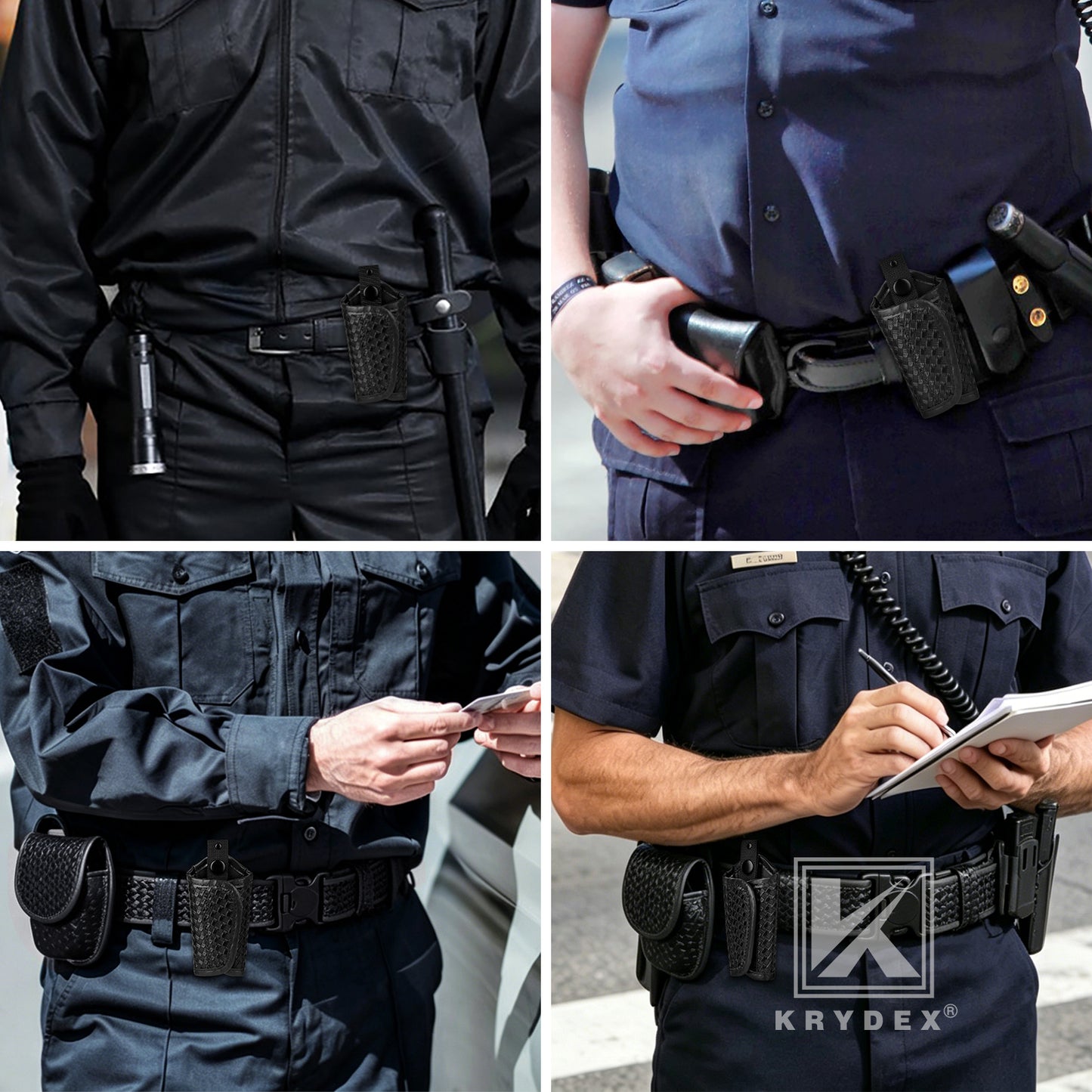 Krydex Accumold Slient Basket Weave Key Holder for 2” & 2.25” Duty Belt Police Key Keeper Law Enforcement Sheriff Equipment