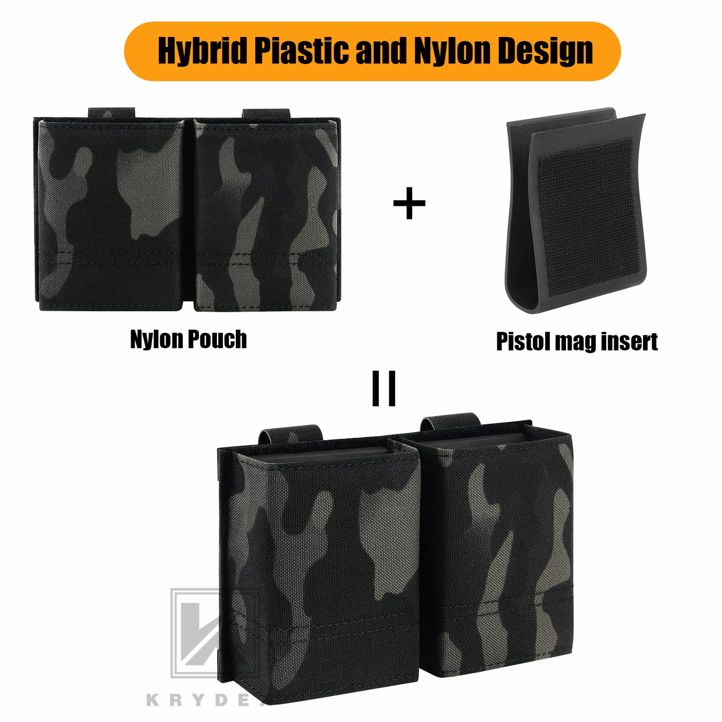 Krydex Tactical 5.56 Double Magazine Pouch M4 Mag Holder Duty Belt & Molle Compatible