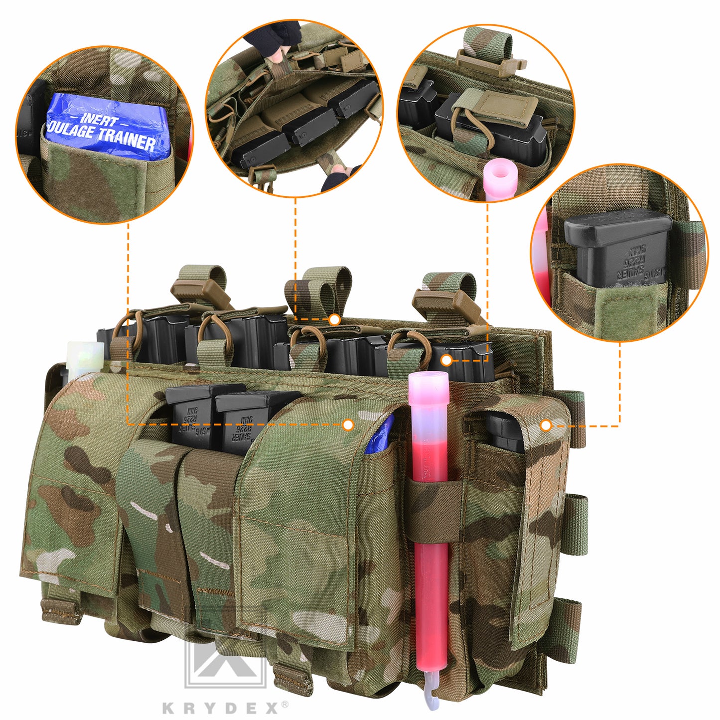 KRYDEX Tactical MF IV Placard 556 & 9mm Magazine Pouch for SCARAB Plate Carrier Vest