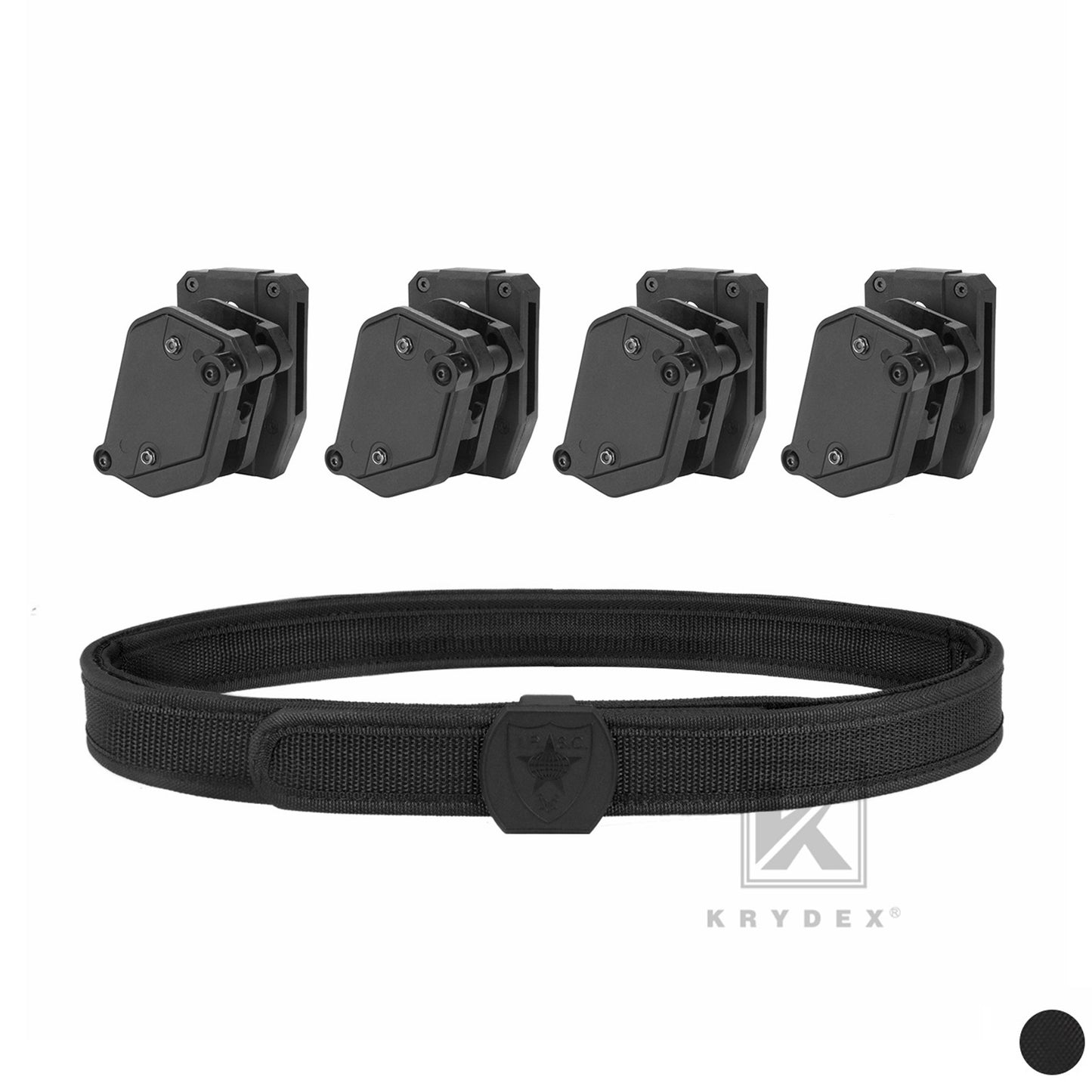 KRYDEX IPSC USPSA IDPA 3-Gun Shooting Belt & 4 pcs Speed Pistol Mag Pouches
