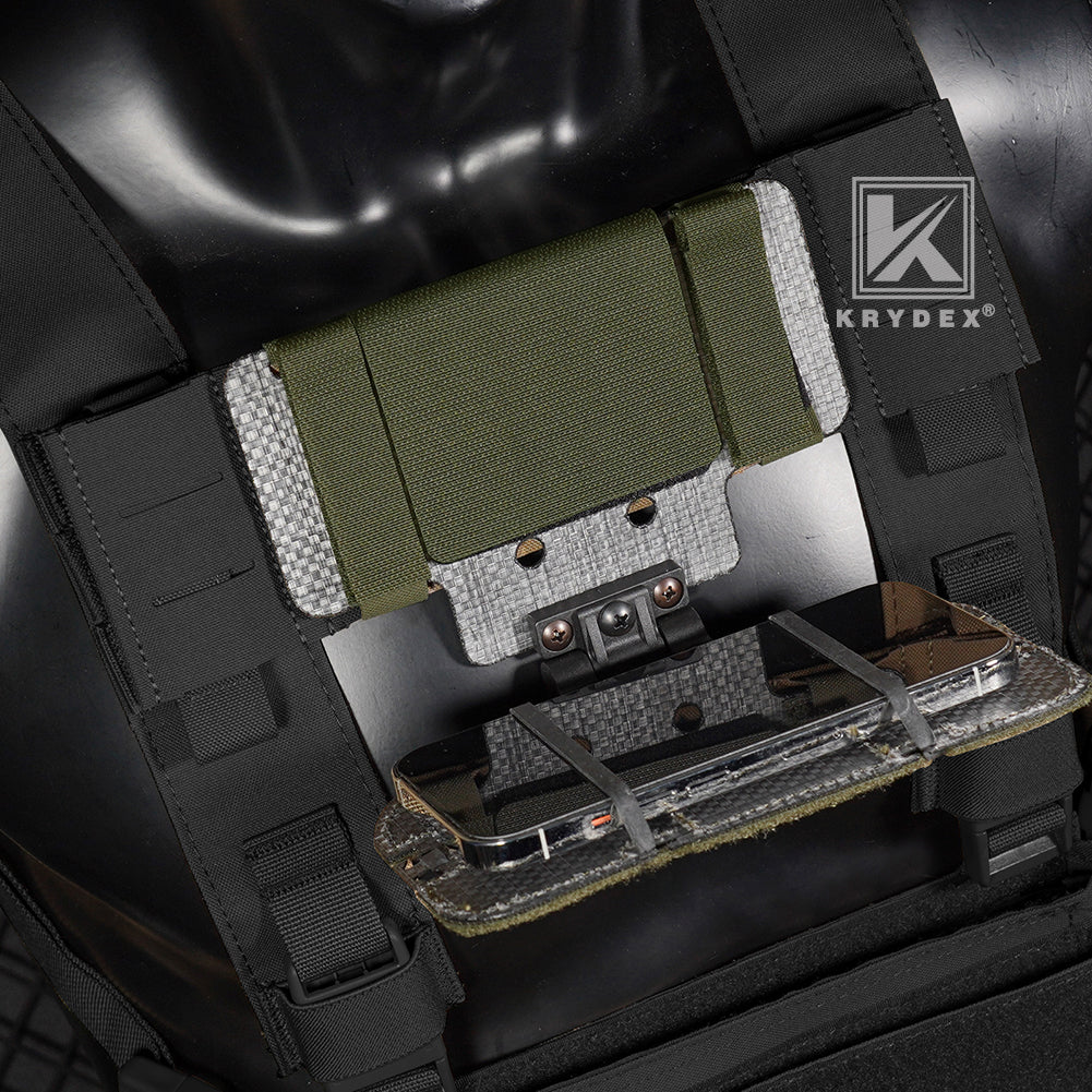 Krydex Tactical Chest Rig MOLLE Panel Front Chest Holder Bridge Phone Mount for D3CR MK3 MK4 UW SOP Rigs
