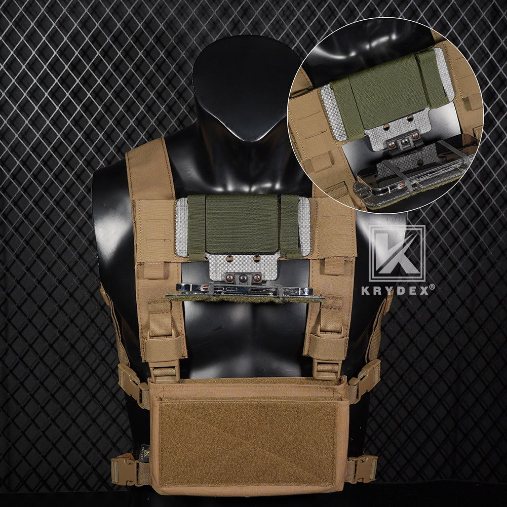 Krydex Tactical Chest Rig MOLLE Panel Front Chest Holder Bridge Phone Mount for D3CR MK3 MK4 UW SOP Rigs