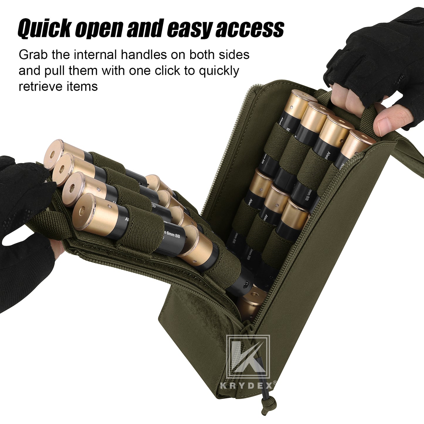 Krydex Tactical Rip Away Shot Shell Holder for 8 Guage 12 Guage Shotgun Cartridge Hunter Ammo Pouch