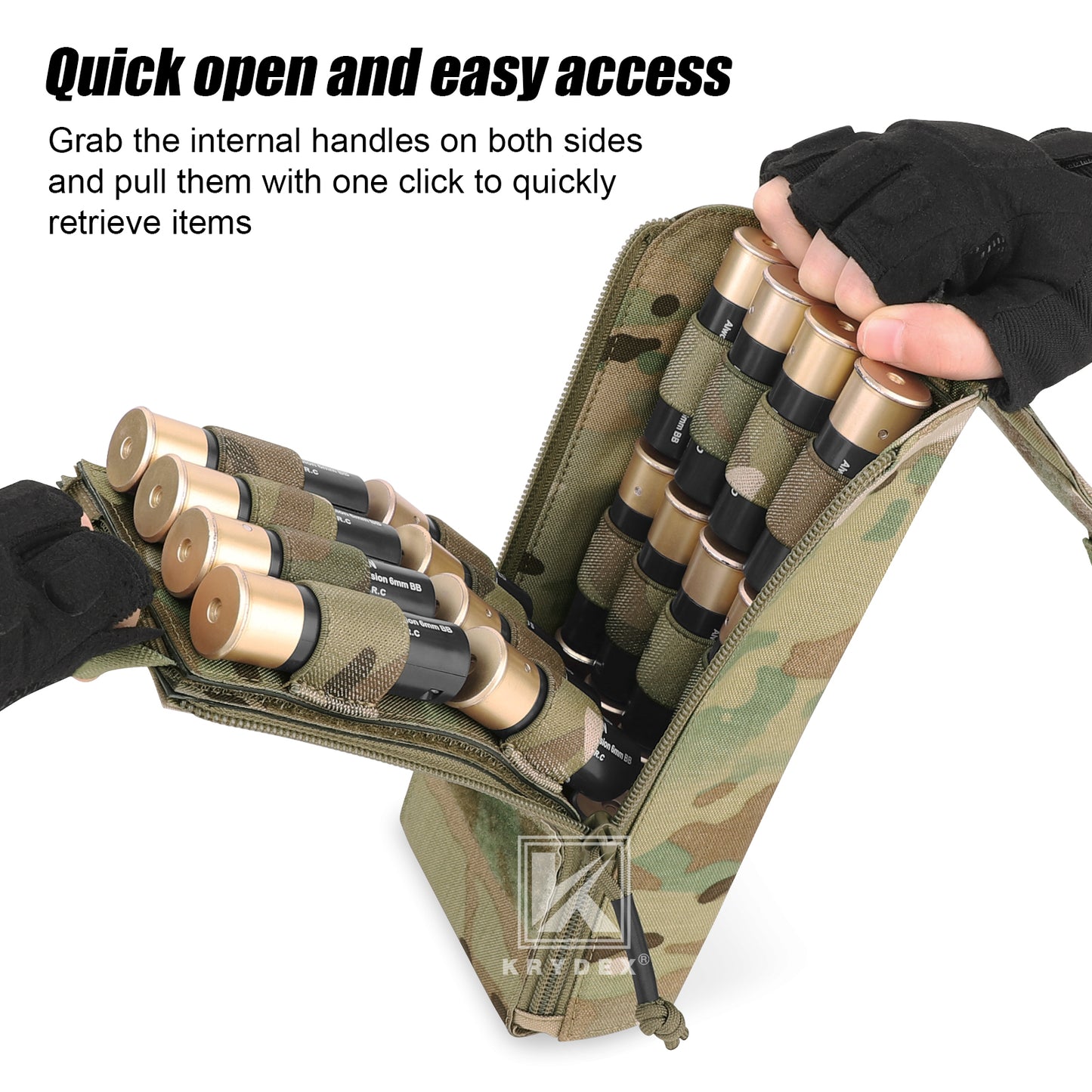 Krydex Tactical Rip Away Shot Shell Holder for 8 Guage 12 Guage Shotgun Cartridge Hunter Ammo Pouch