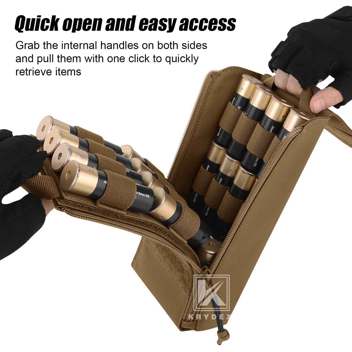 Krydex Tactical Rip Away Shot Shell Holder for 8 Guage 12 Guage Shotgun Cartridge Hunter Ammo Pouch