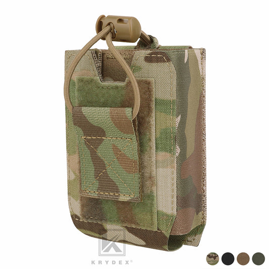 Krydex Tactical Radio Holster Low Profile Modular Radio Pouch MOLLE PALS+Belt System