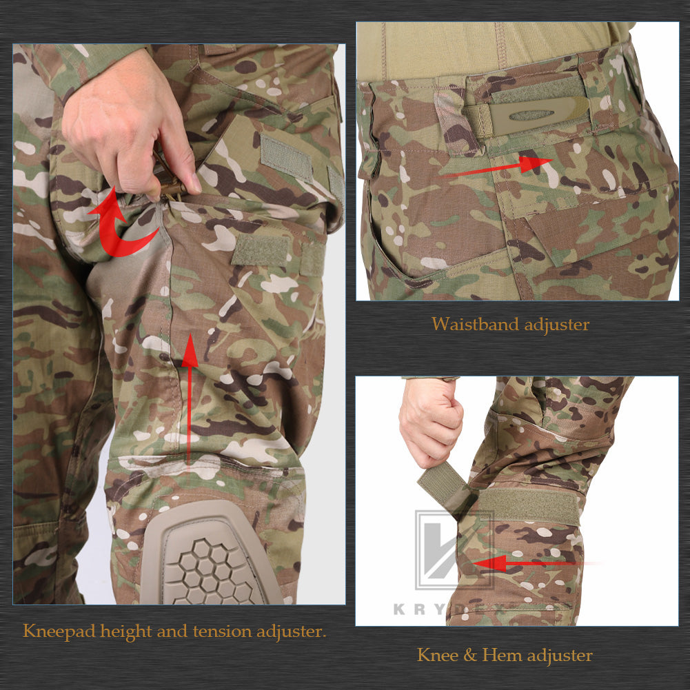 Krydex Tactical Men’s Combat Pants with Knee Pads Uniform Trousers