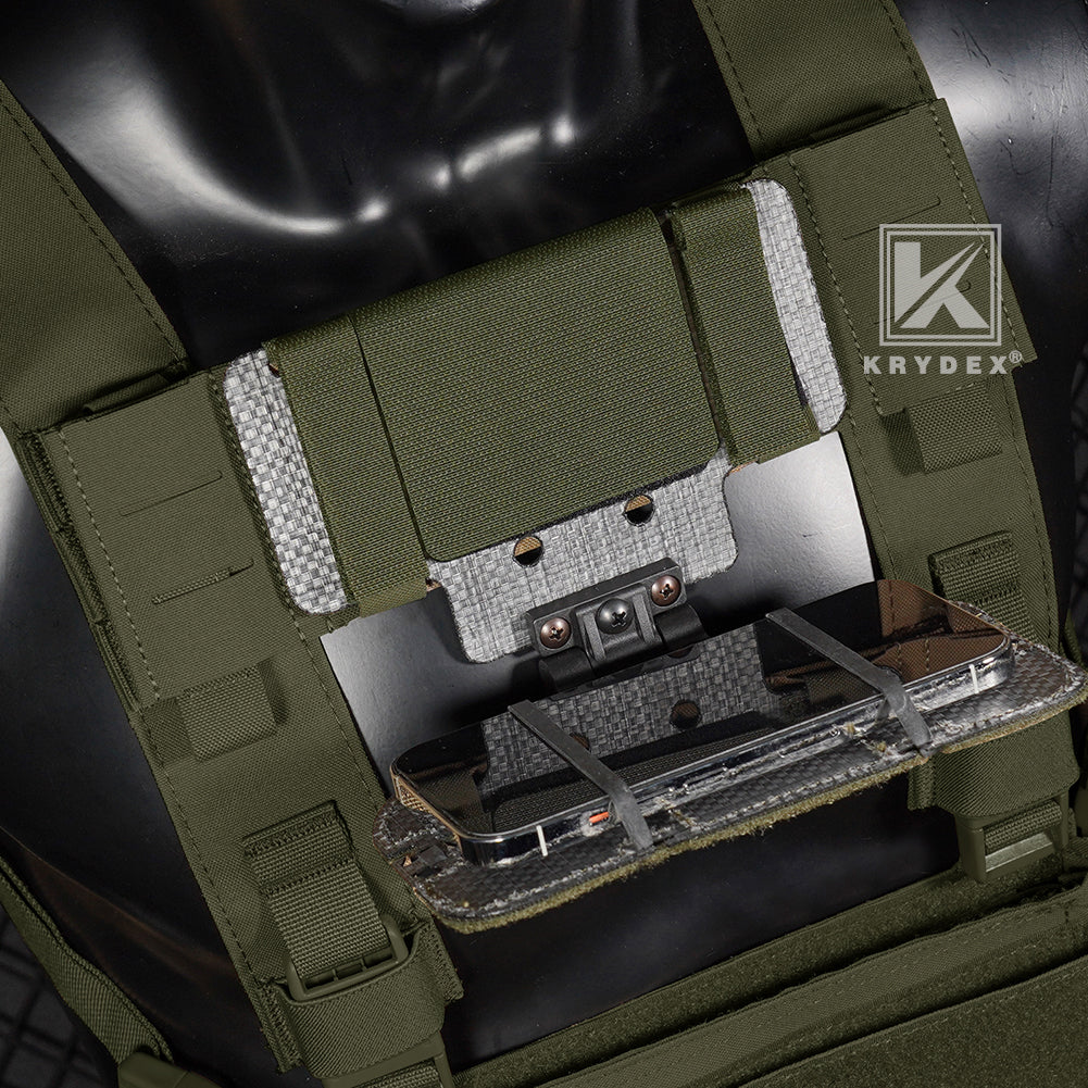 Krydex Tactical Chest Rig MOLLE Panel Front Chest Holder Bridge Phone Mount for D3CR MK3 MK4 UW SOP Rigs
