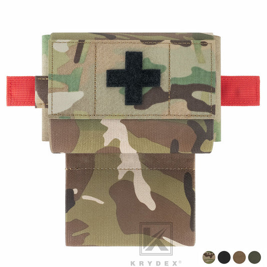 Krydex Tactical Micro Trauma Pouch MED IFAK Kit First Aid Insert Medical Holder Removable Tourniquet Holder MOLLE & Belt Compatible