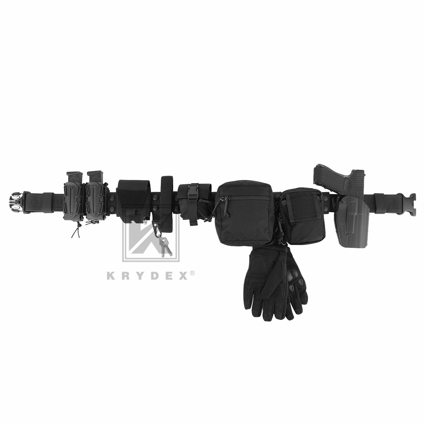 Krydex Police Duty Belt 2" Law Enforcement Officer Nylon Outer 1.5" Inner Belt + 6 Keepers