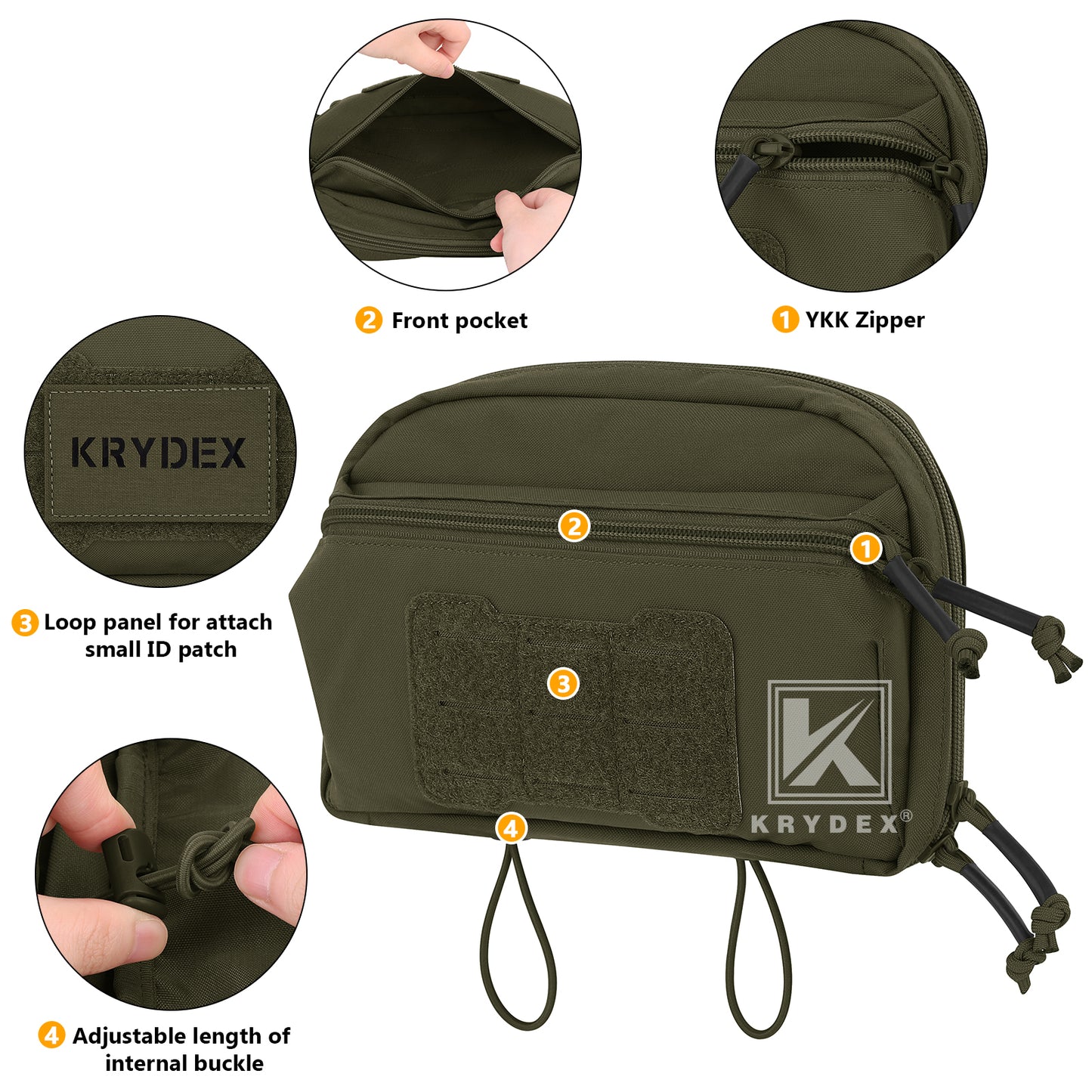 Krydex Tactical GP Pouch Modular MOLLE Utility Pouch Front Pocket for Vest and Chest Rig