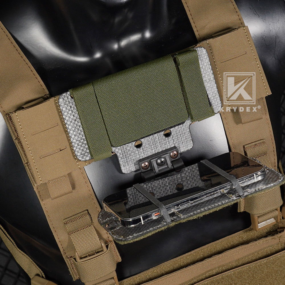 Krydex Tactical Chest Rig MOLLE Panel Front Chest Holder Bridge Phone Mount for D3CR MK3 MK4 UW SOP Rigs