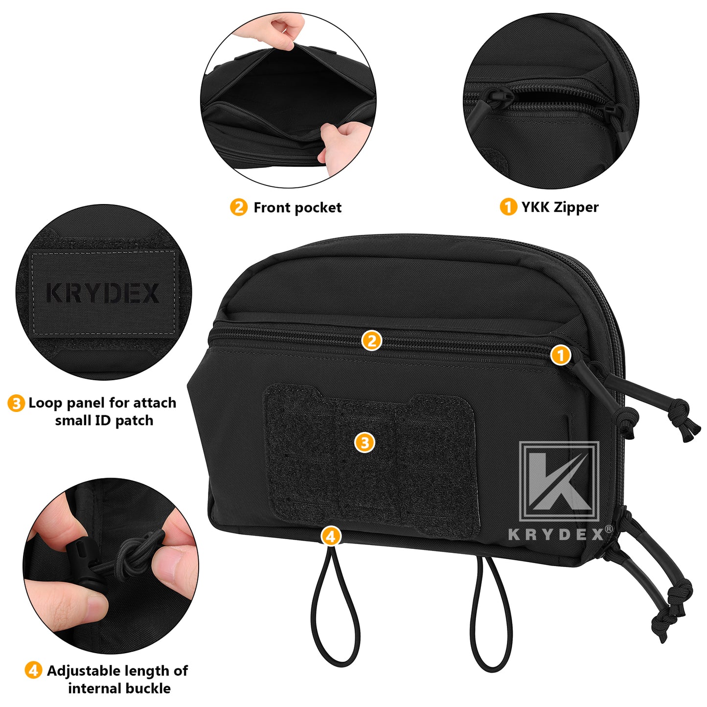 Krydex Tactical GP Pouch Modular MOLLE Utility Pouch Front Pocket for Vest and Chest Rig