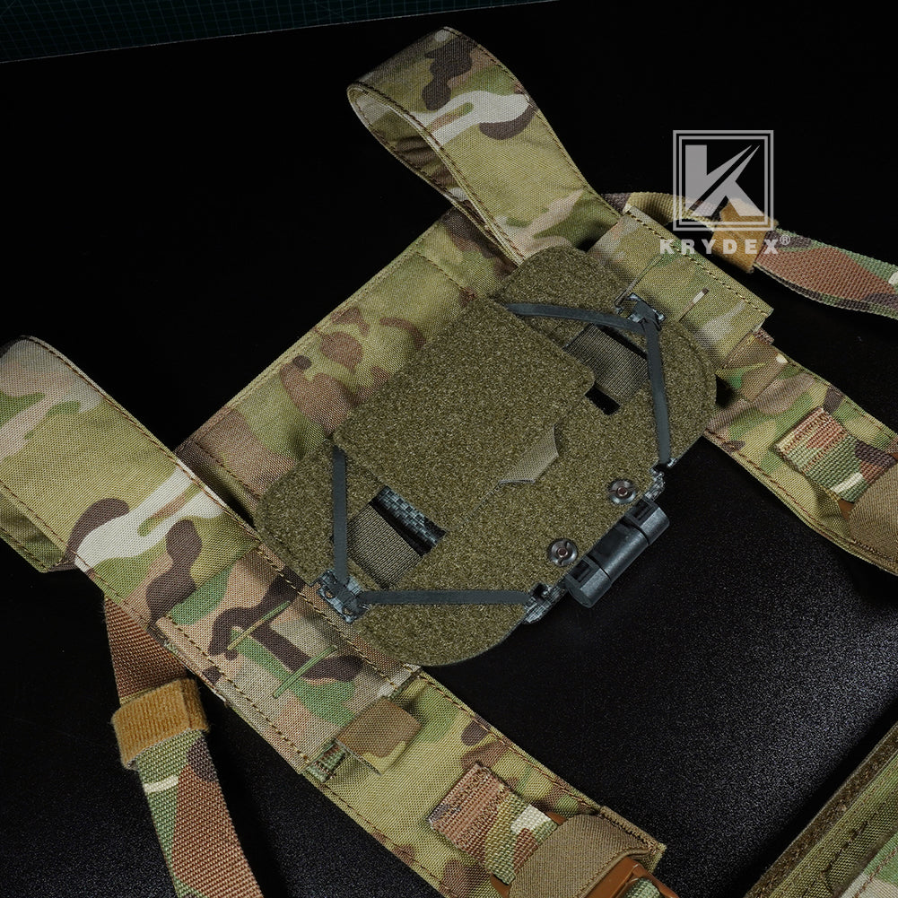 Krydex Tactical Chest Rig MOLLE Panel Front Chest Holder Bridge Phone Mount for D3CR MK3 MK4 UW SOP Rigs