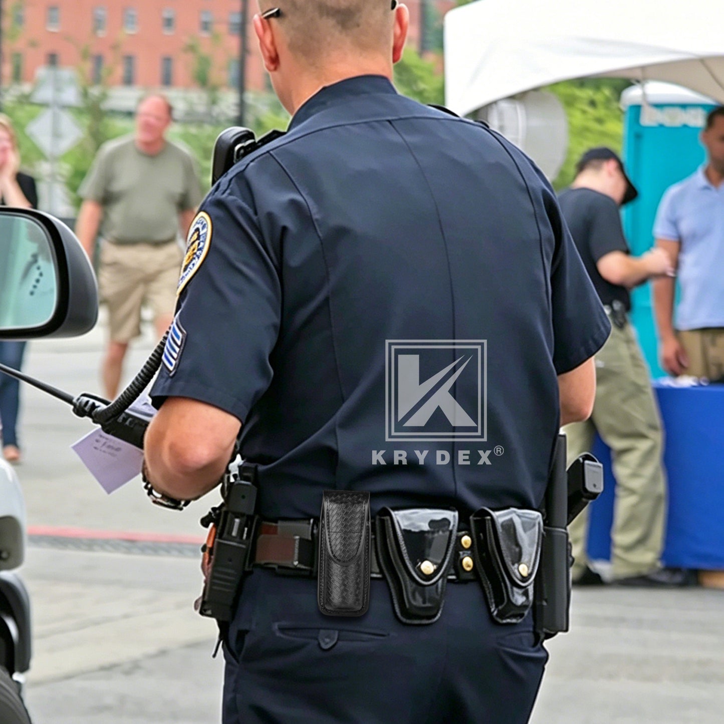 Krydex MK4 Pepper Spray Basket Weave Holder OC Spray Holster for Similar Size Canisters Pouch for Duty Belt Police Security Law Enforcement