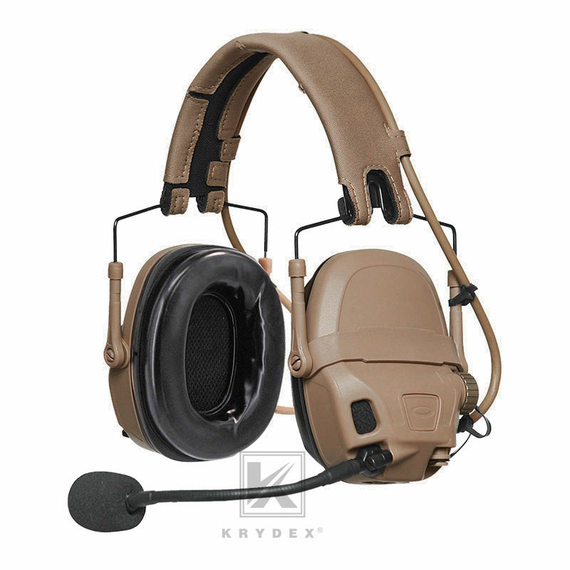 KRYDEX FCS AMP Tactical Headset Communication Noise Reduction Gear V20 V60 PTT