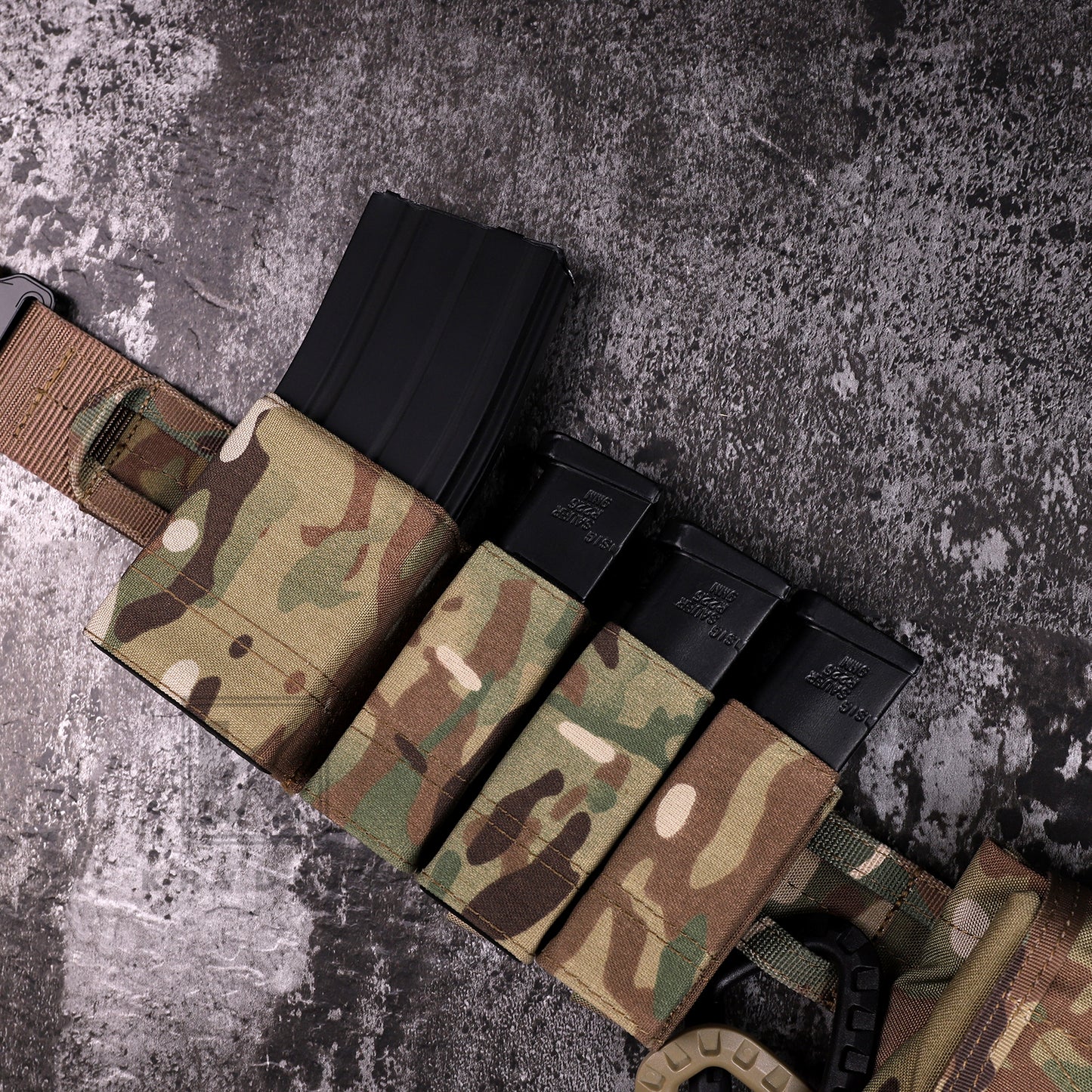 KRYDEX Tactical 9mm Single Pistol Magazine Pouch Mag Holder Duty Belt MOLLE Compatible