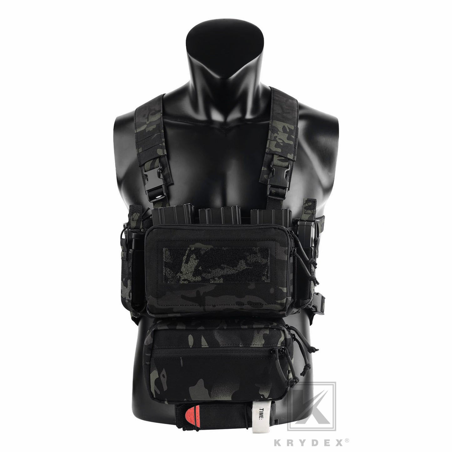 KRYDEX Tactical D3CR Chest Rig 5.56 7.62 Rifle Pistol Mag Pouch Placard Carrier with D3 Flatpack Tactical Backpack