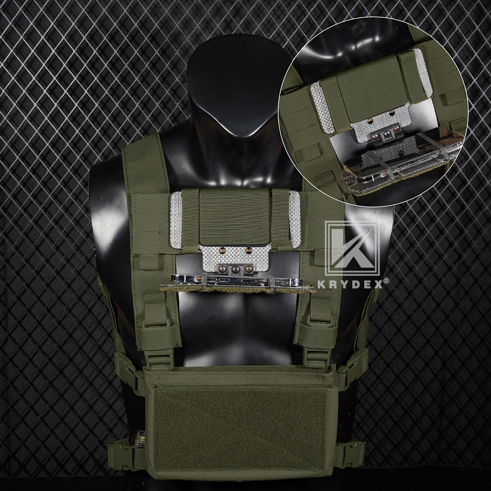 Krydex Tactical Chest Rig MOLLE Panel Front Chest Holder Bridge Phone Mount for D3CR MK3 MK4 UW SOP Rigs