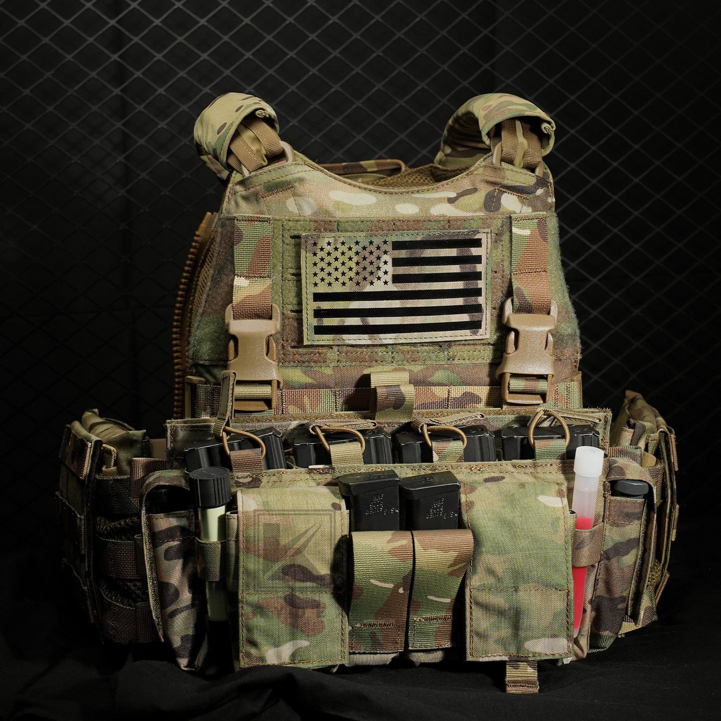 KRYDEX Tactical SCARAB Plate Carrier Heavy Duty Modular MOLLE Vest + MF IV Placard 556 & 9mm Magazine Pouch