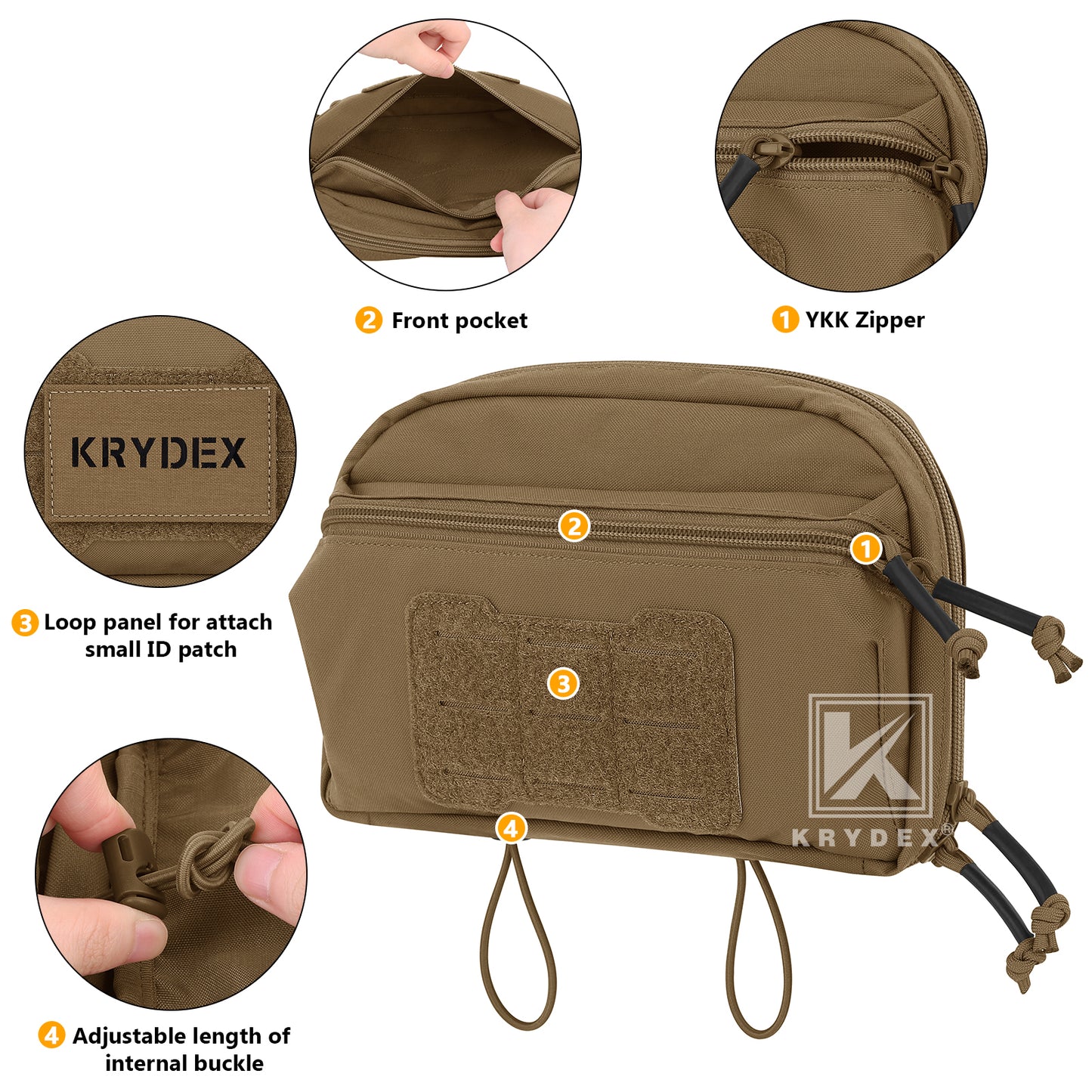 Krydex Tactical GP Pouch Modular MOLLE Utility Pouch Front Pocket for Vest and Chest Rig