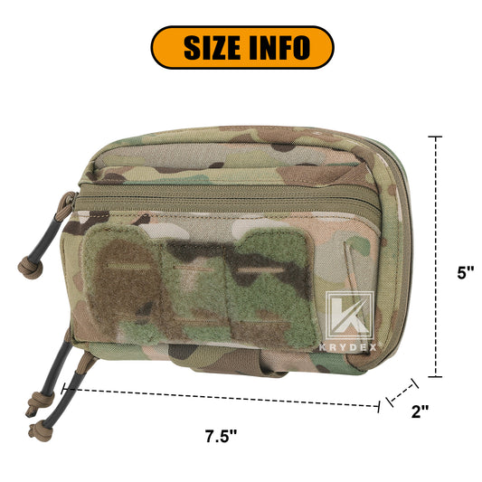 Krydex Tactical Admin Pouch Chest Bag MOLLE Utility Pouch Front Pocket for Vest and Chest Rig