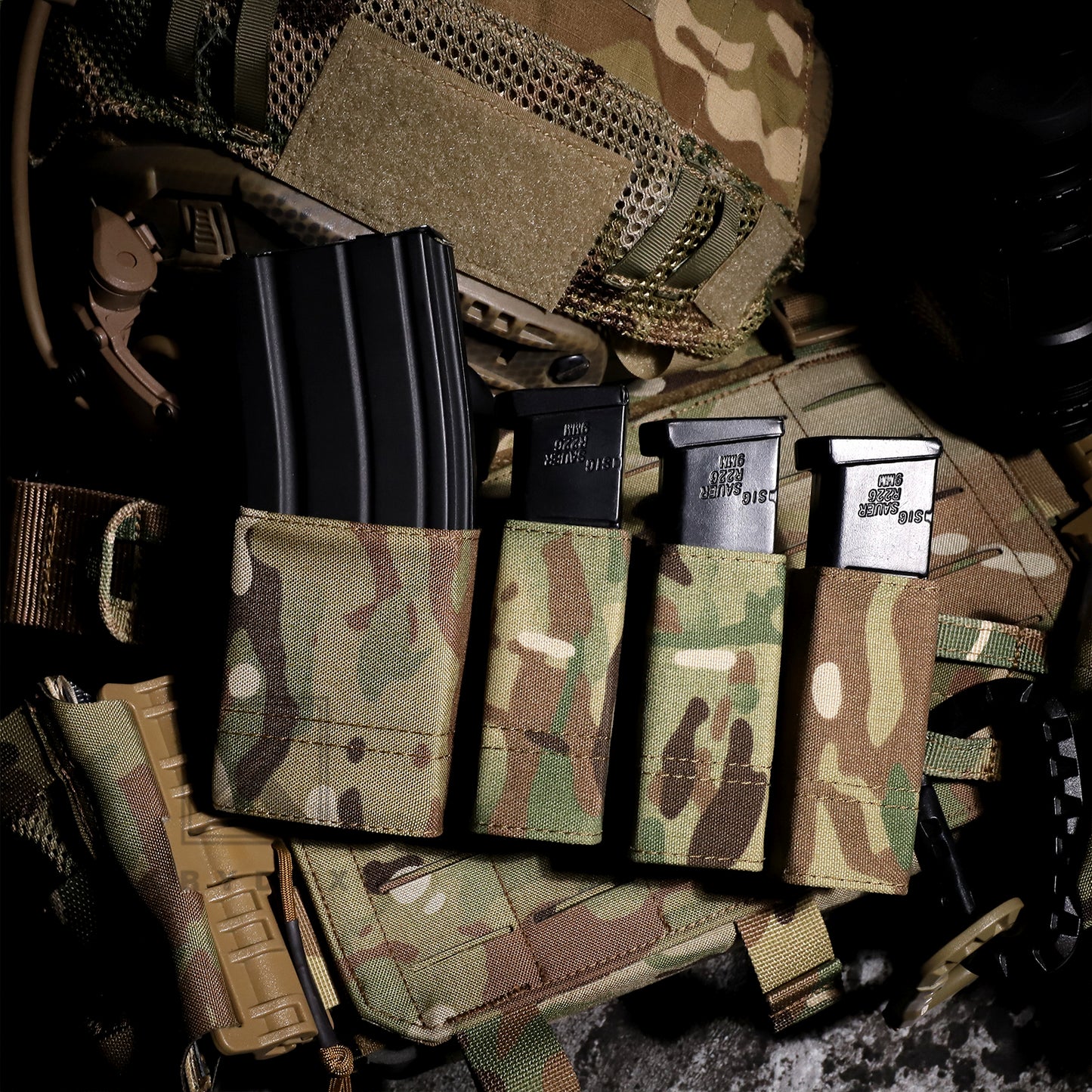 KRYDEX Tactical 9mm Single Pistol Magazine Pouch Mag Holder Duty Belt MOLLE Compatible