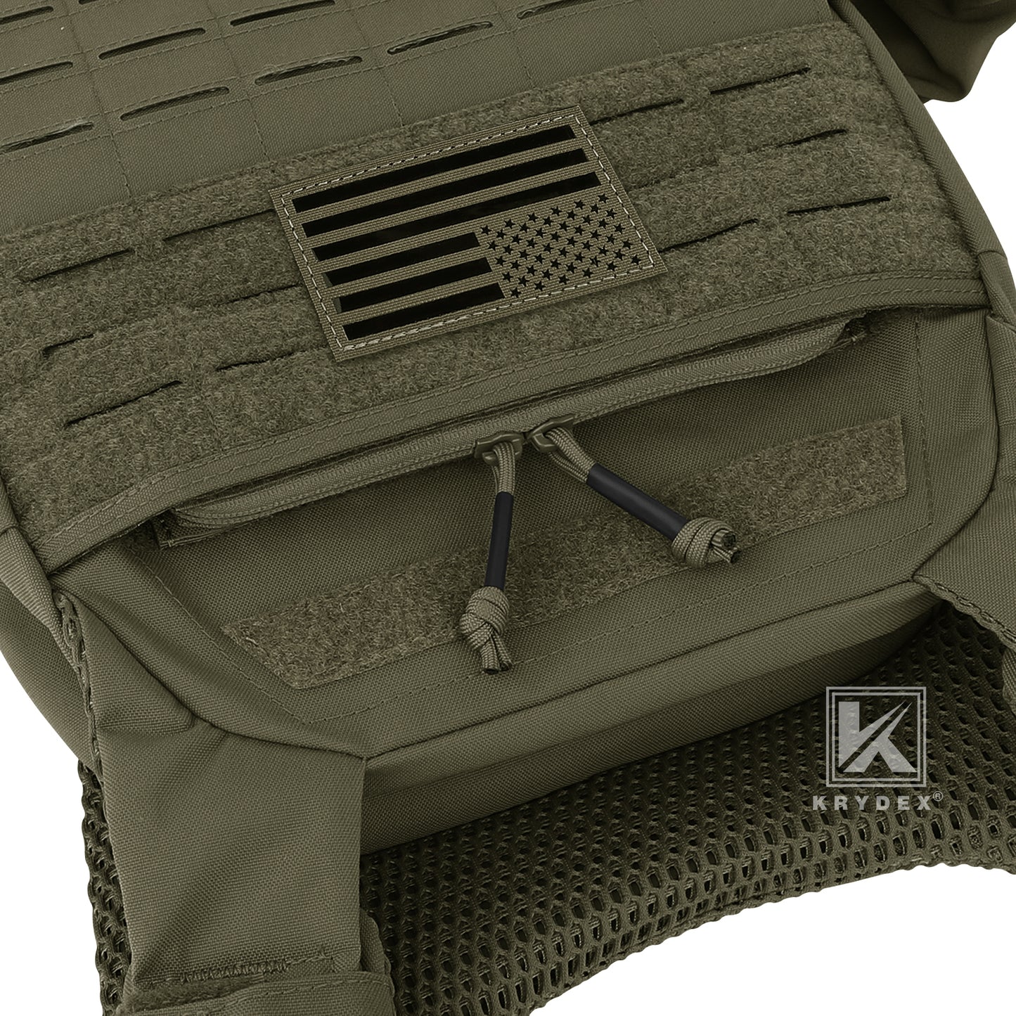 Krydex Tactical Vest Admin Pocket Zipper Insert Chest Full Two Way Zip For 511 Trainer Vest CPC Carrier