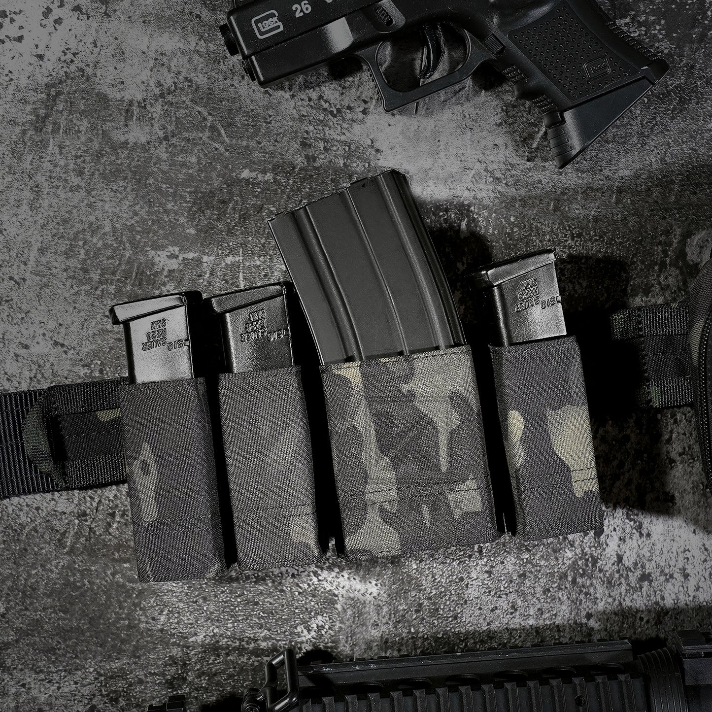 KRYDEX Tactical 9mm Single Pistol Magazine Pouch Mag Holder Duty Belt MOLLE Compatible
