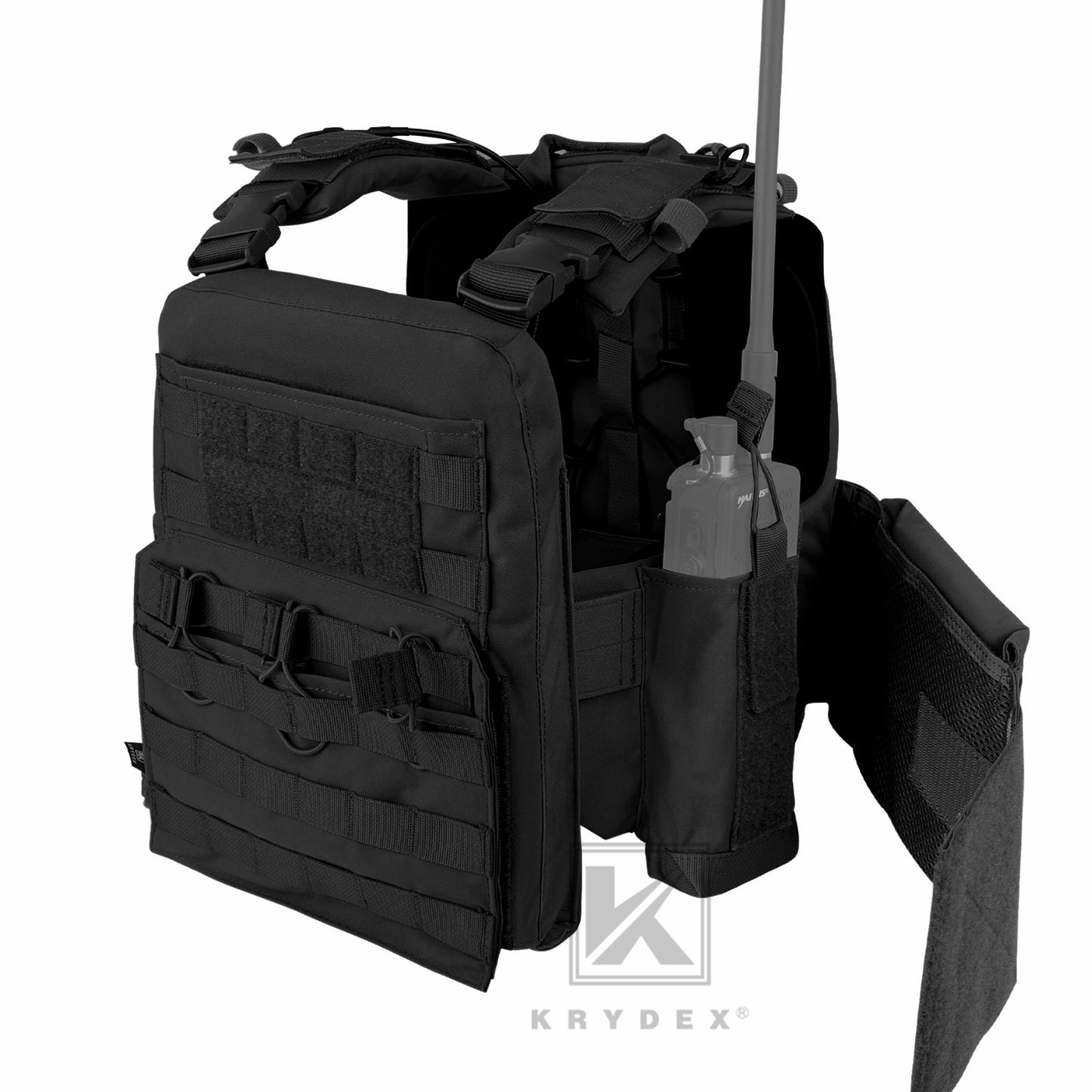 KRYDEX Tactical Plate Carrier Heavy Duty Modular MOLLE Vest