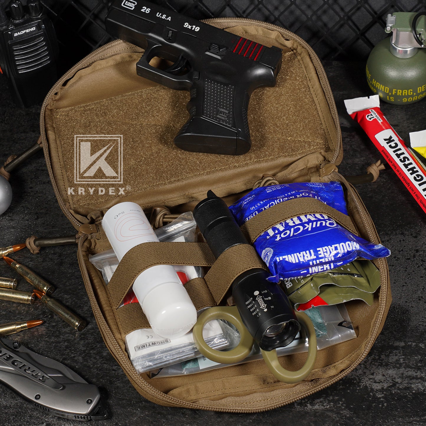 Krydex Tactical GP Pouch Modular MOLLE Utility Pouch Front Pocket for Vest and Chest Rig