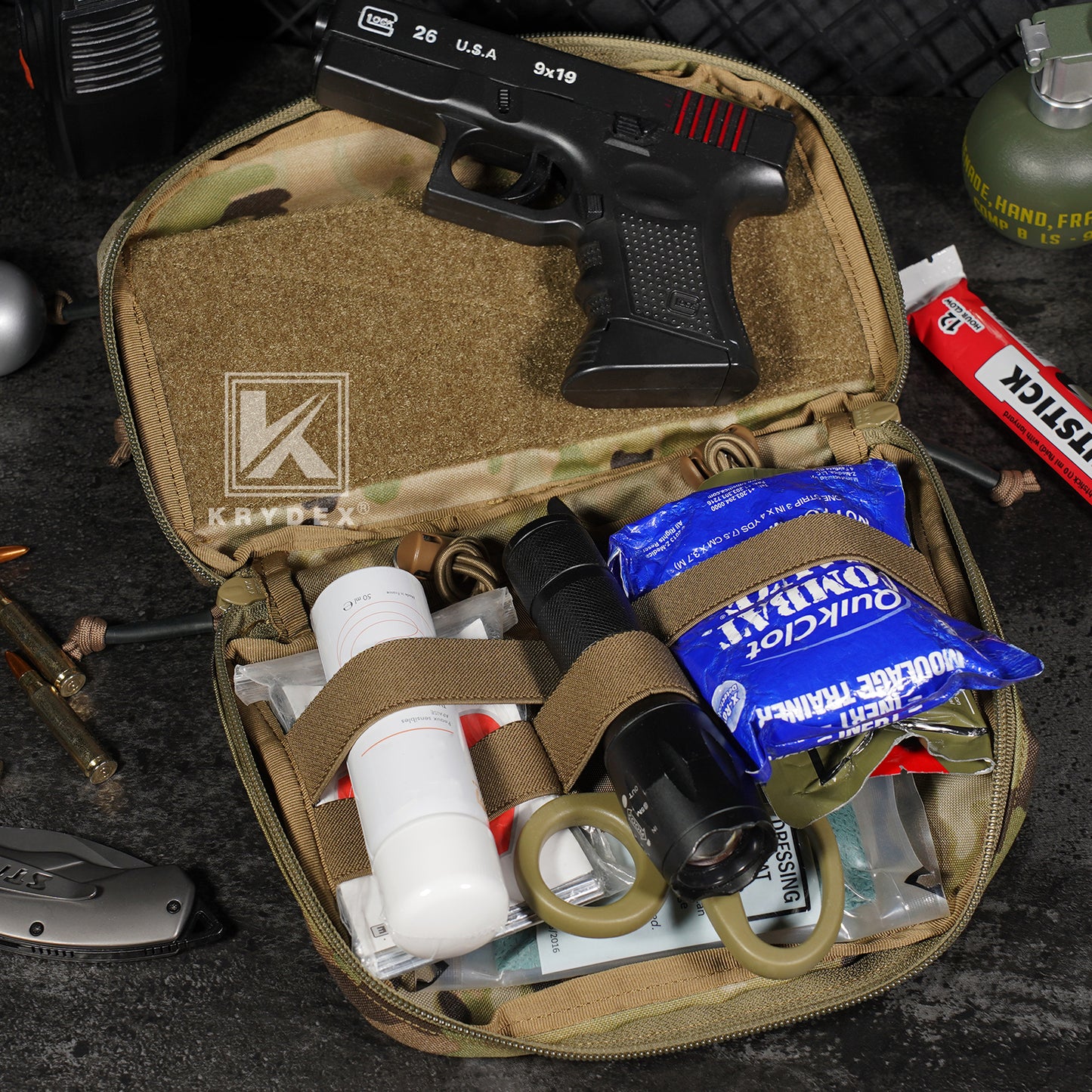 Krydex Tactical GP Pouch Modular MOLLE Utility Pouch Front Pocket for Vest and Chest Rig