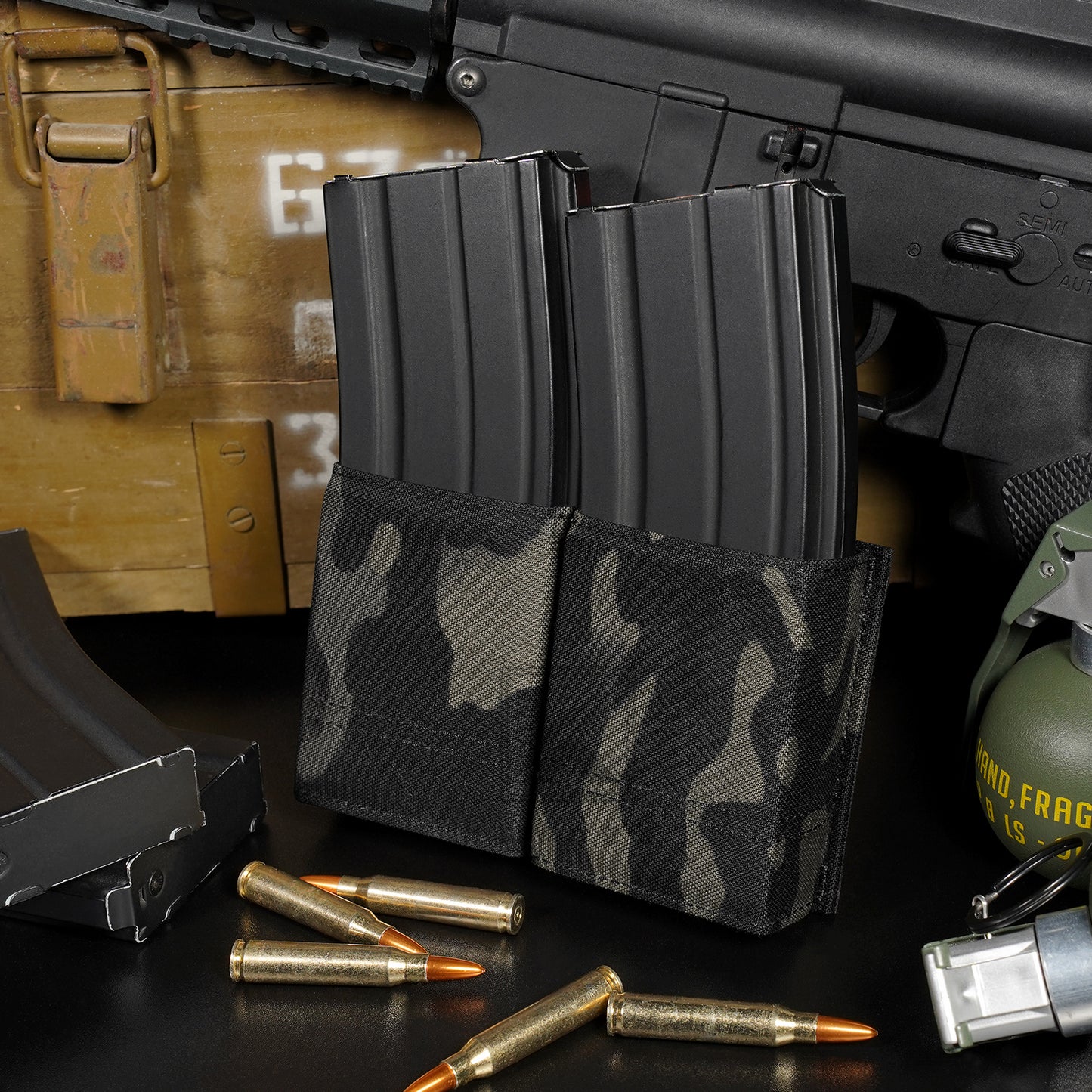 Krydex Tactical 5.56 Double Magazine Pouch M4 Mag Holder Duty Belt & Molle Compatible