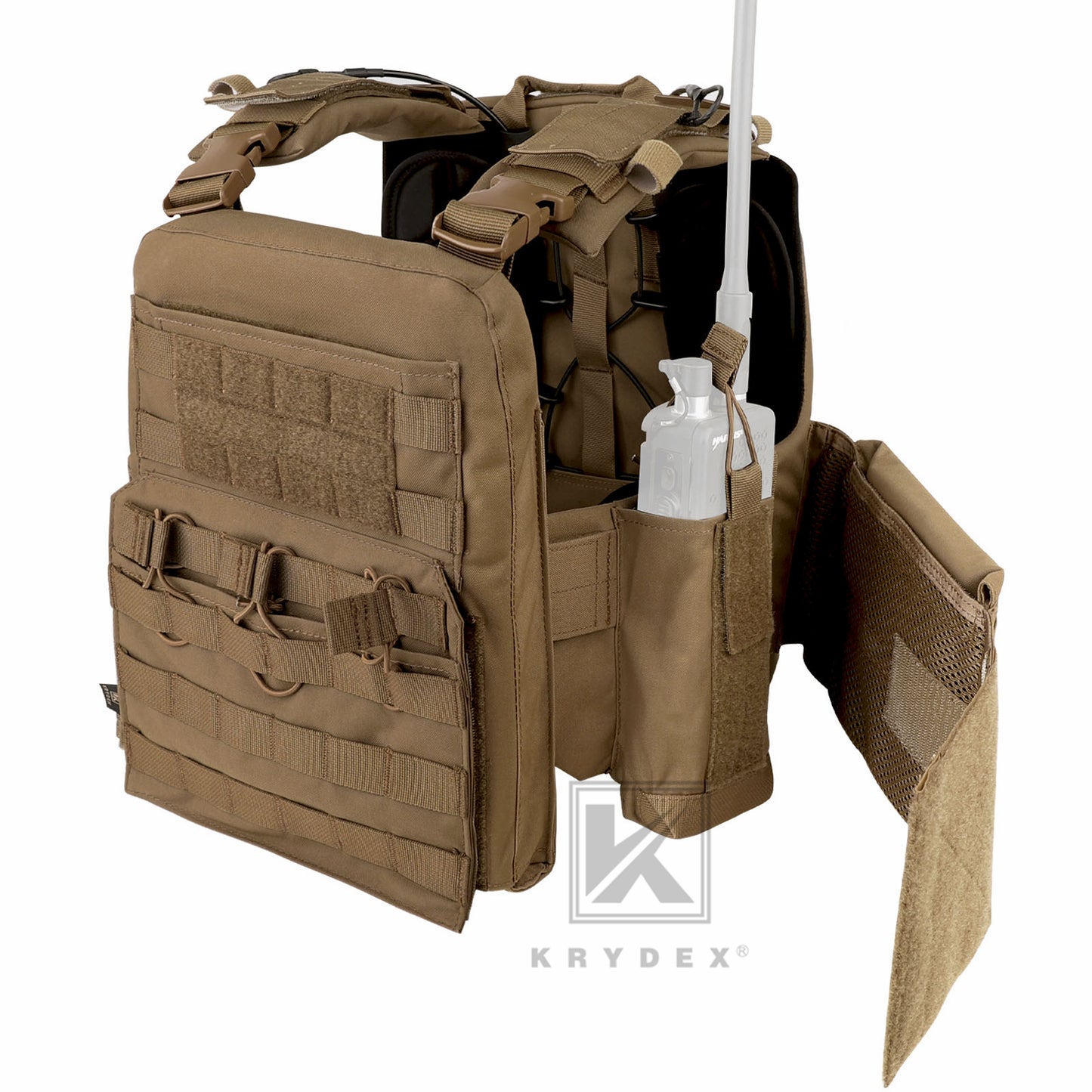 KRYDEX Tactical Plate Carrier Heavy Duty Modular MOLLE Vest