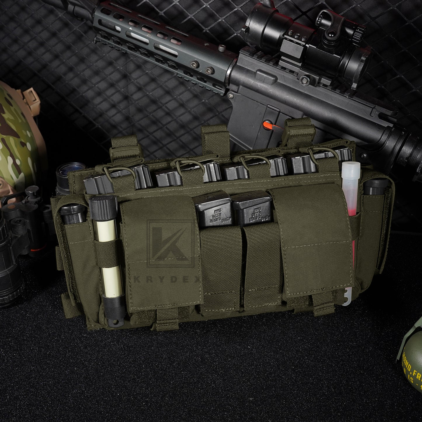 KRYDEX Tactical MF IV Placard 556 & 9mm Magazine Pouch for SCARAB Plate Carrier Vest