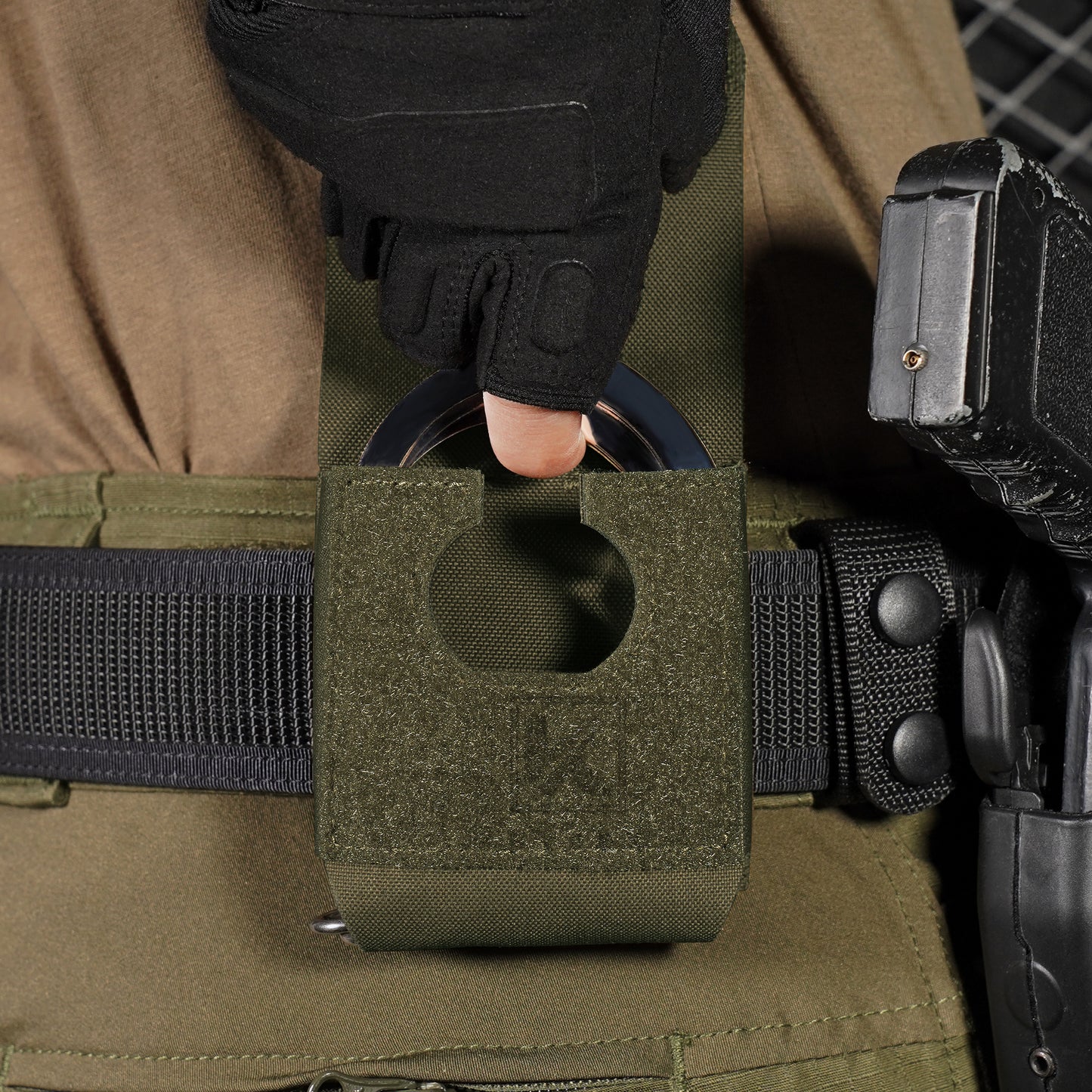 Krydex Handcuff Pouch Case MOLLE / Belt Low Profile Cuff Case Holster Duty Belt Vest Law Enforcement